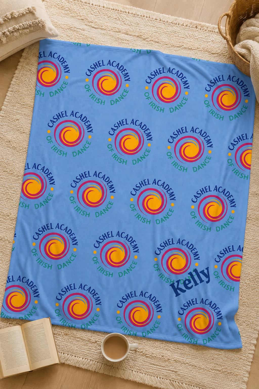 Cashel Academy Personalized Plush Blanket – Blue Logo Edition 50x60"