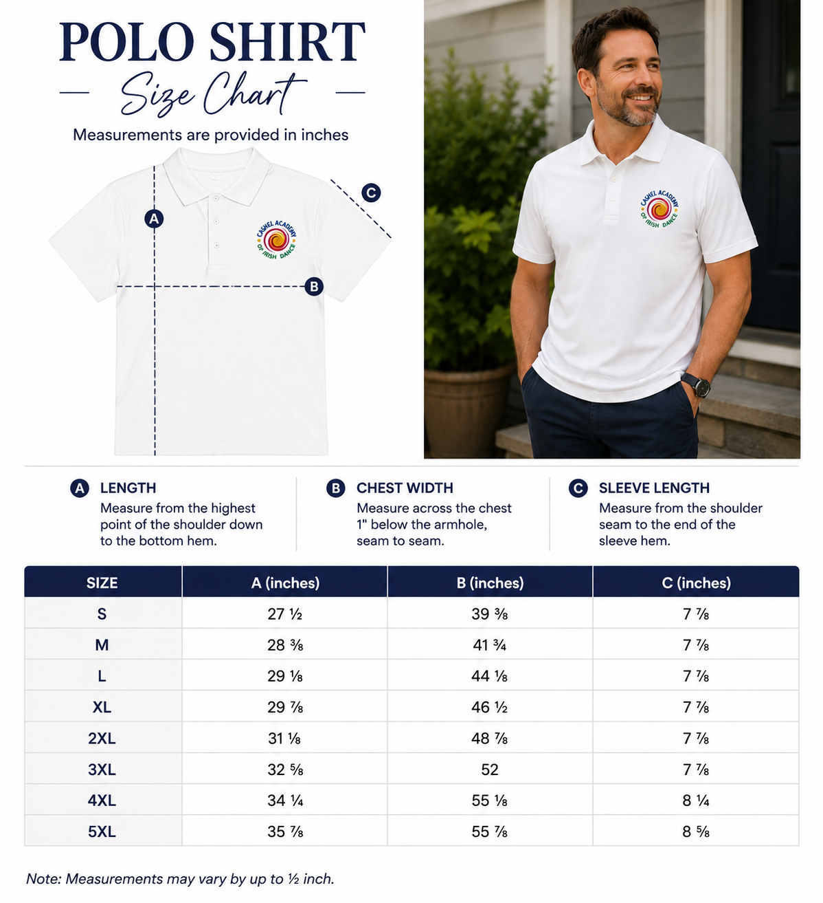 Irish Dance Spirit Wear: Cashel Premium Pique Polo Shirt