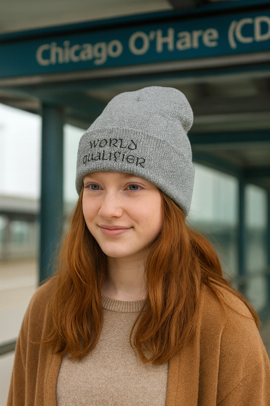 World Qualifier Cuffed Knit Beanie – Embroidered