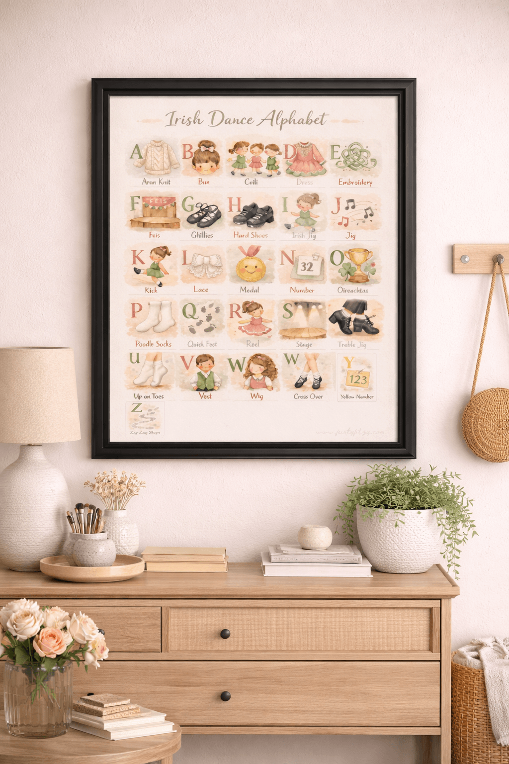 Alphabet Poster, Irish Dance Poster, Irish Dance Nursery, Irish Dance Kids