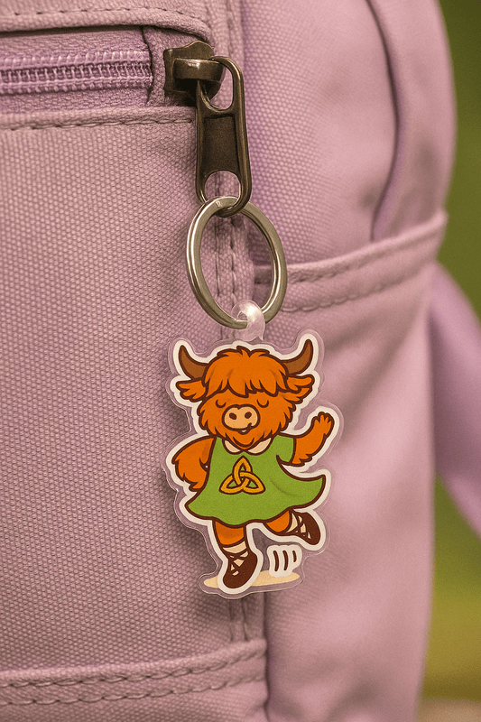 Irish Dance Accessory, Irish Dance Key Chain, Highland Cow