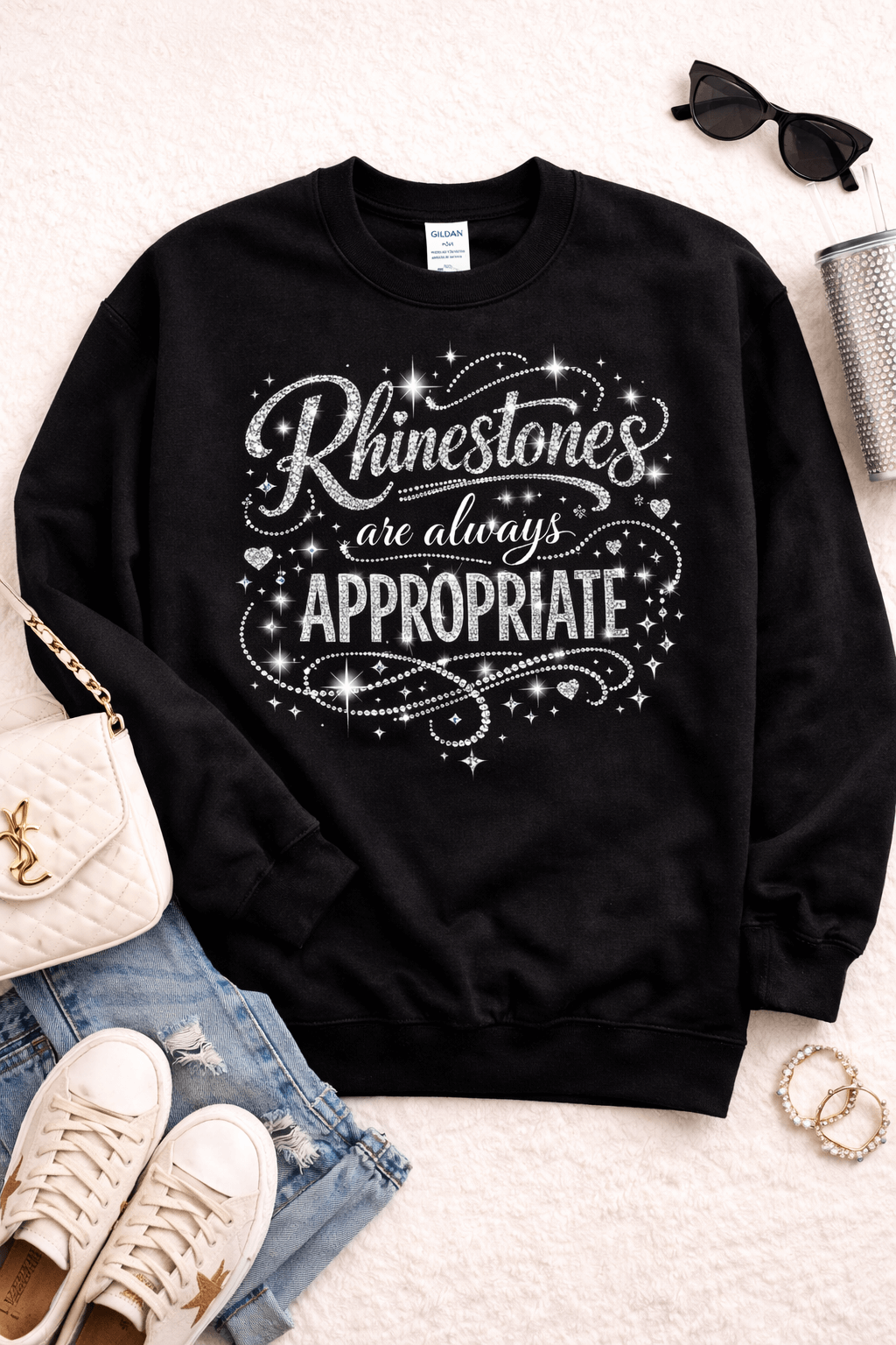 Irish Dance: Rhinestones Are Always Appropriate™ Crewneck, Irish Dance Mom Gift, Irish Dance Sweatshirt, Irish Dance Crewneck