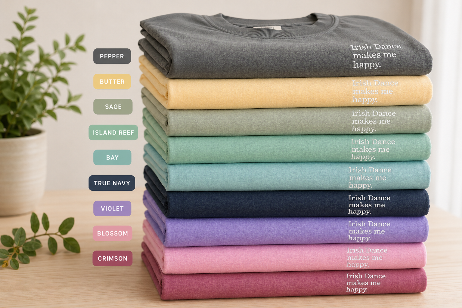Irish Dance Makes Me Happy™ Embroidered Comfort Colors® Tee