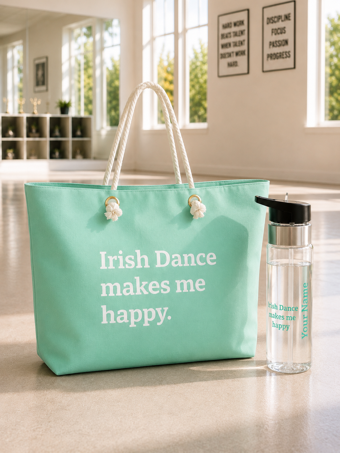 Irish Dance Makes Me Happy Personalized Water Bottle- 20oz
