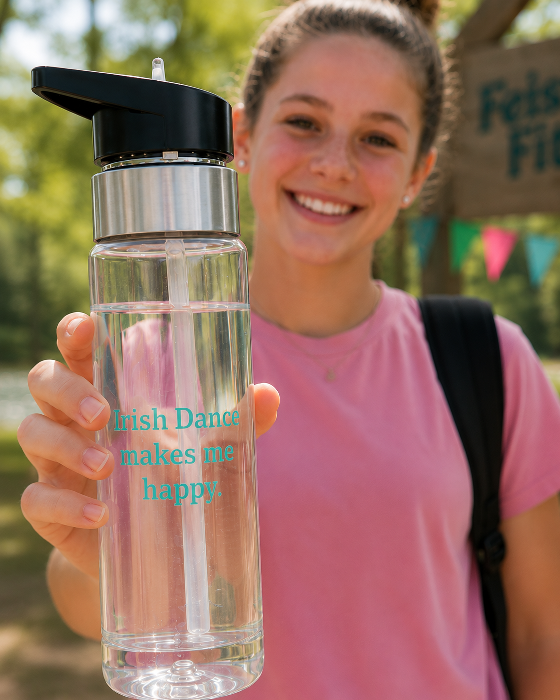 Irish Dance Makes Me Happy Personalized Water Bottle- 20oz