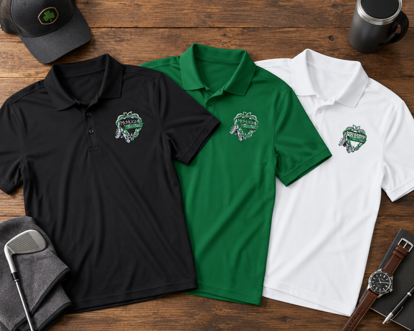 McHugh Irish Dance Embroidered Performance Polo