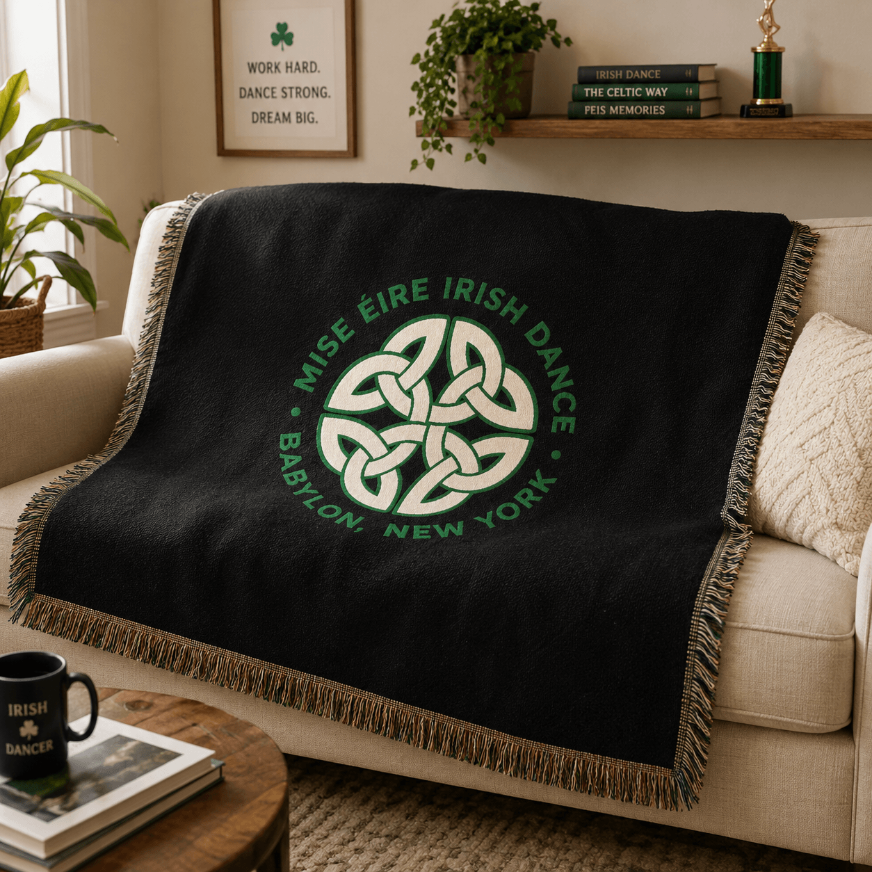 Mise Éire Woven Blanket | Irish Dance Cotton Throw Blanket
