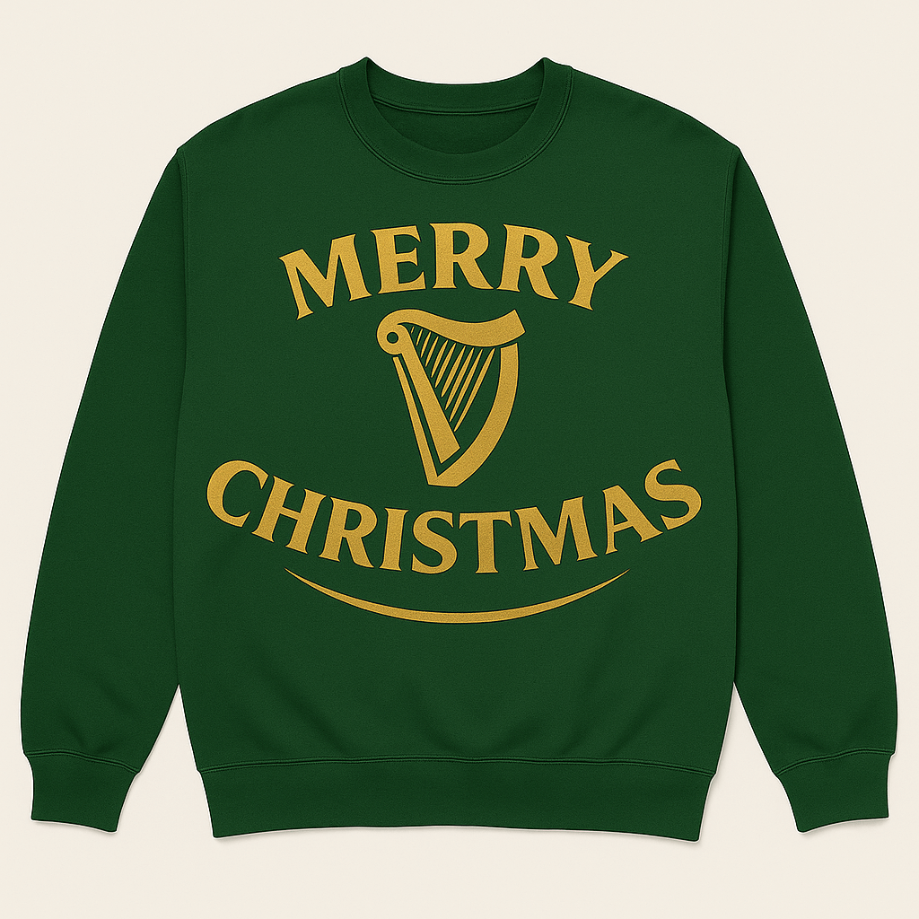 Irish Pub Sweatshirt, Irish Christmas sweatshirt, Guinness style sweatshirt, Irish pub Christmas crewneck, Irish dance Christmas gift, Celtic holiday apparel, Merry Christmas Ireland sweatshirt, Feis Christmas gear, Irish heritage clothing, festive Irish jumper, cozy Gaelic sweatshirt,