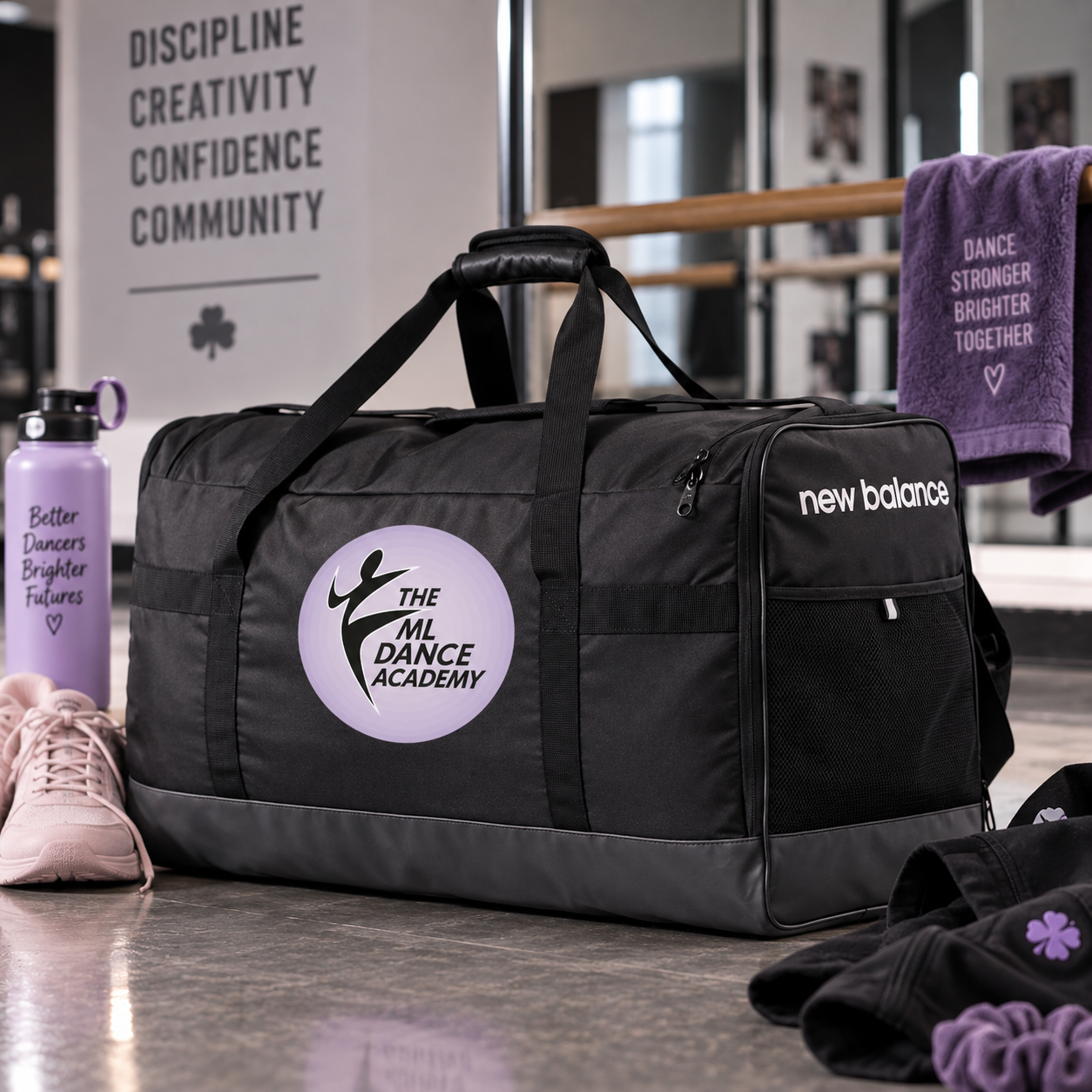 Moriarty and ML Dance Academy New Balance duffle, Irish dance and ballet bag