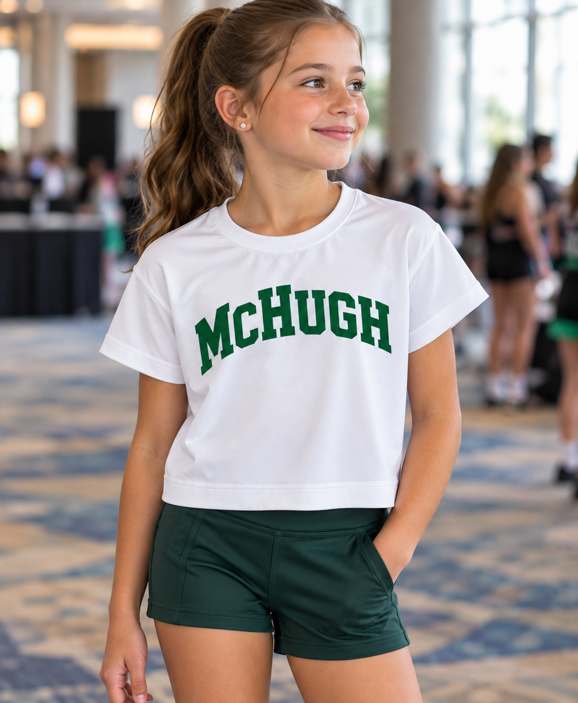 McHugh Open-Back Crop Tee ☘️ Irish Dance School Apparel