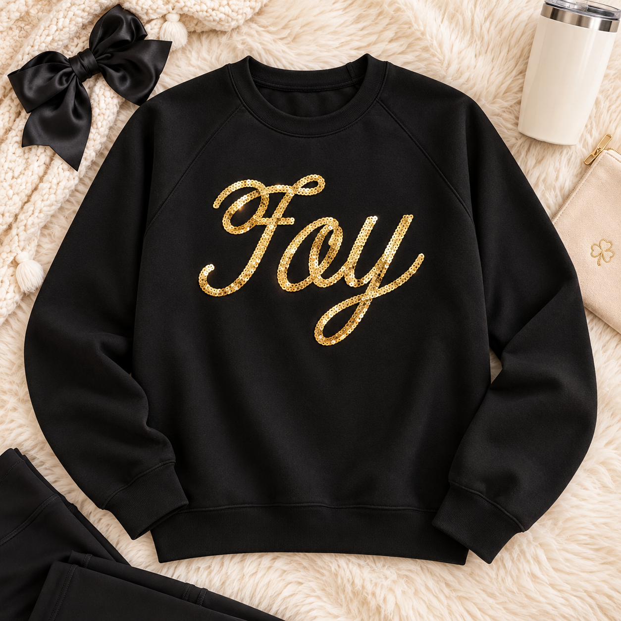 ✨ Custom Irish Dance Spirit Wear – Foy Gold Sequin Sweatshirt ✨