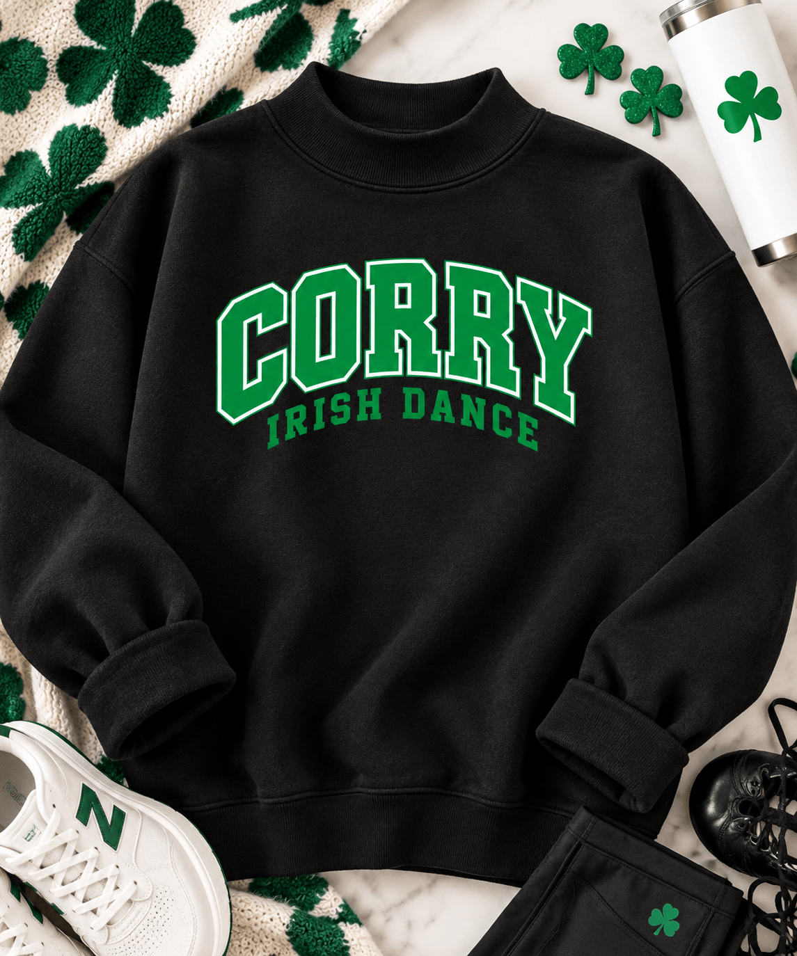 Corry mockneck sweatshirt, trendy Irish dance gear