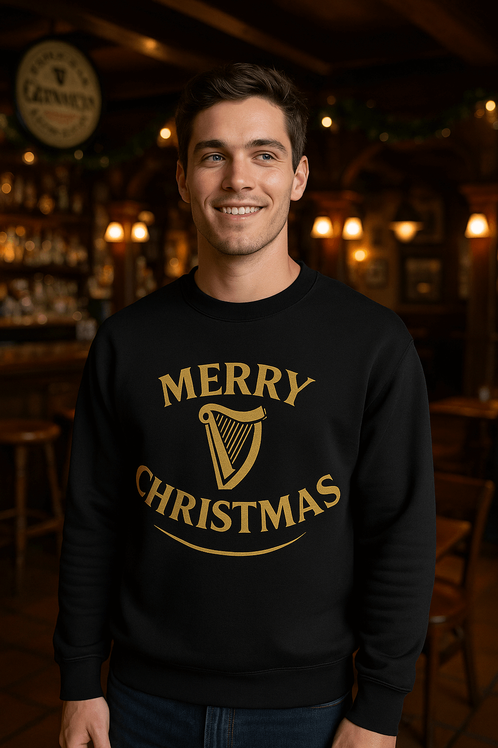 Irish Christmas sweatshirt, Guinness style sweatshirt, Irish pub Christmas crewneck, Irish dance Christmas gift, Celtic holiday apparel, Merry Christmas Ireland sweatshirt, Feis Christmas gear, Irish heritage clothing, festive Irish jumper, cozy Gaelic sweatshirt