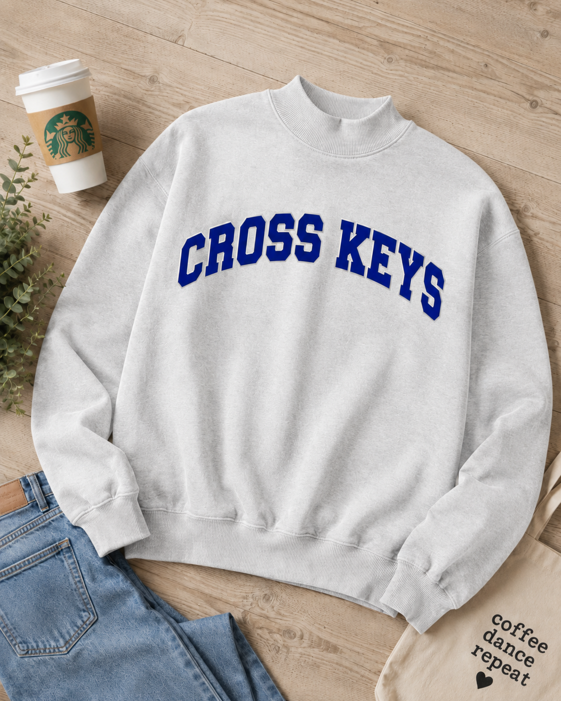 Cross Keys Mockneck Sweatshirt- **Pre-order, ships by Oct 1**