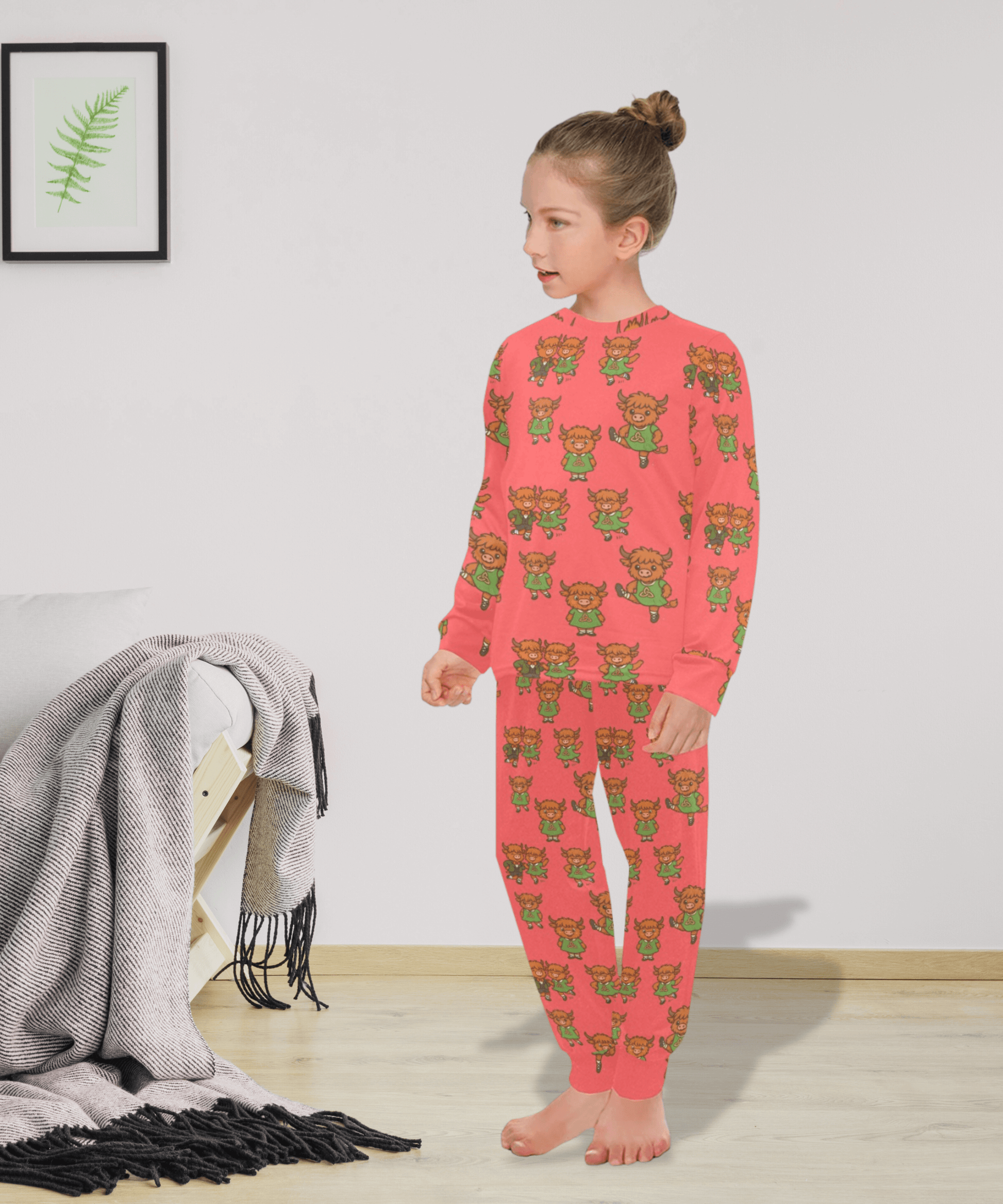 Highland Cow Pajamas, Highland Cow PJs, Irish Dance Pajamas, Irish Dance PJs