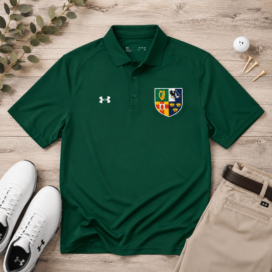 Four Provinces of Ireland polo, Irish golf shirt, embroidered Irish crest polo, Under Armour Irish polo, Irish heritage apparel, Ireland shield shirt, Irish golf apparel, Irish dance dad shirt, Irish festival clothing, Irish gift for men, Four Provinces crest, Irish American apparel, premium Irish polo shirt.