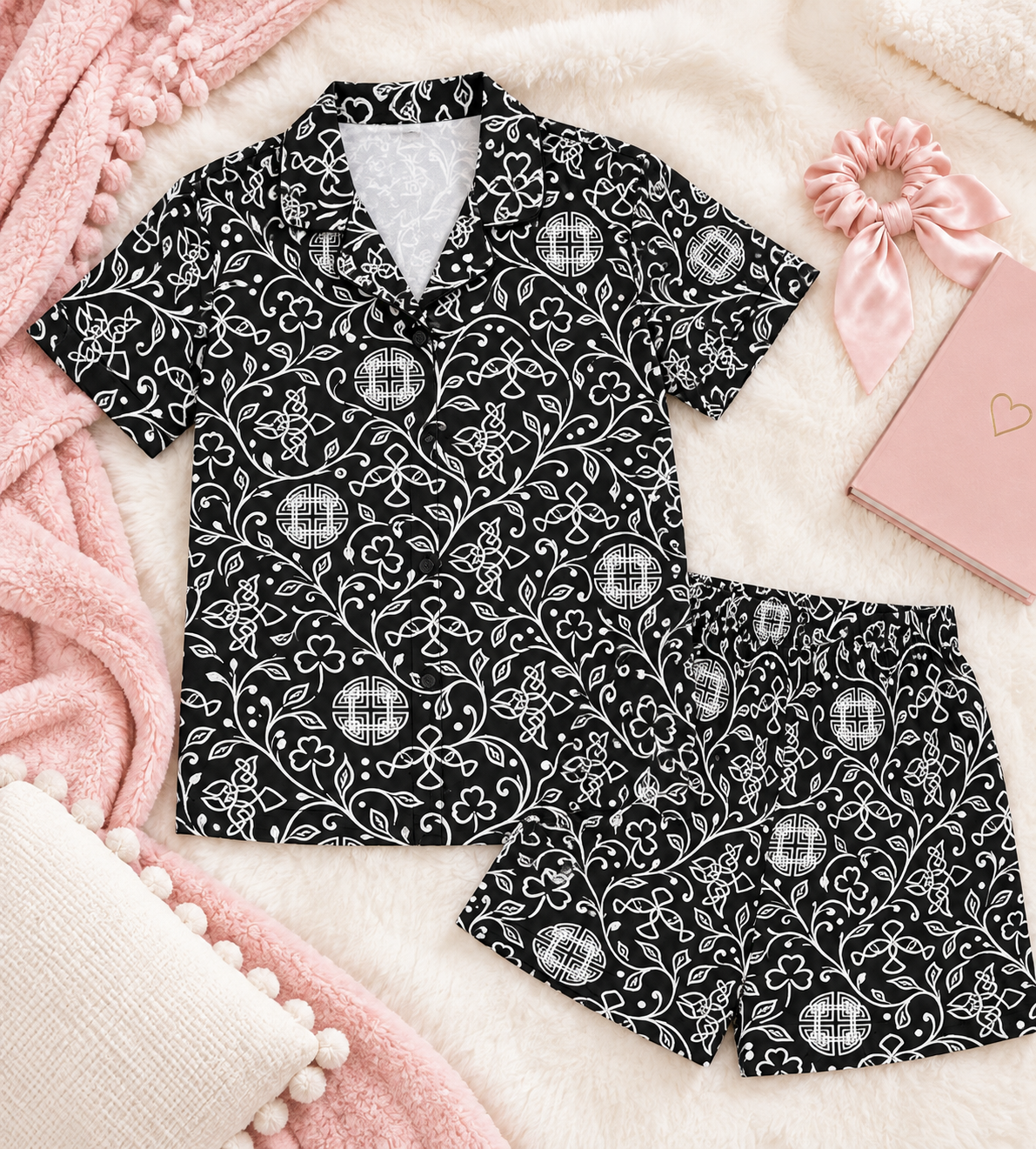 Foy School of Irish Dance pajamas with Foy logo all-over print - kids Irish dance pajama set