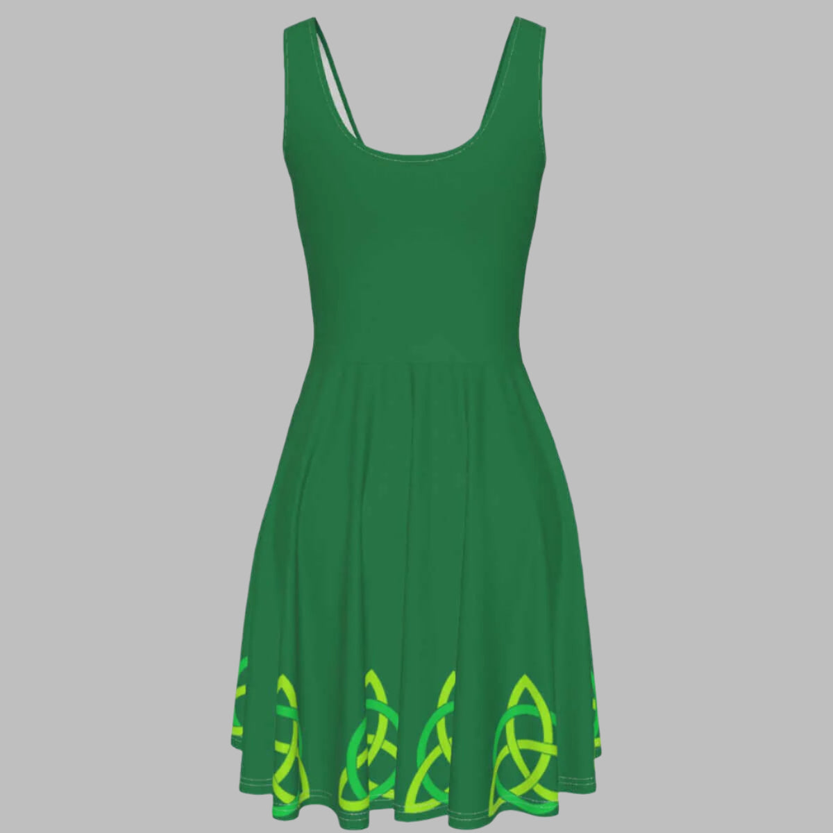 Irish Dress- Celtic Women's Sleeveless Dress w/ Pockets M / Green Irish Dress- Celtic Women's Sleeveless Dress w/ Pockets M / Green