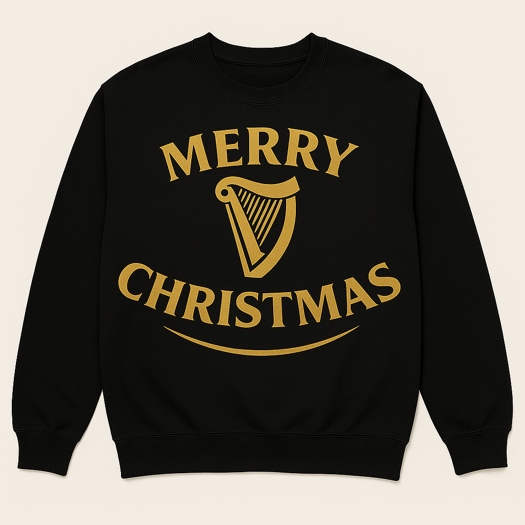 Irish Christmas sweatshirt, Guinness style sweatshirt, Irish pub Christmas crewneck, Irish dance Christmas gift, Celtic holiday apparel, Merry Christmas Ireland sweatshirt, Feis Christmas gear, Irish heritage clothing, festive Irish jumper, cozy Gaelic sweatshirt, guiness