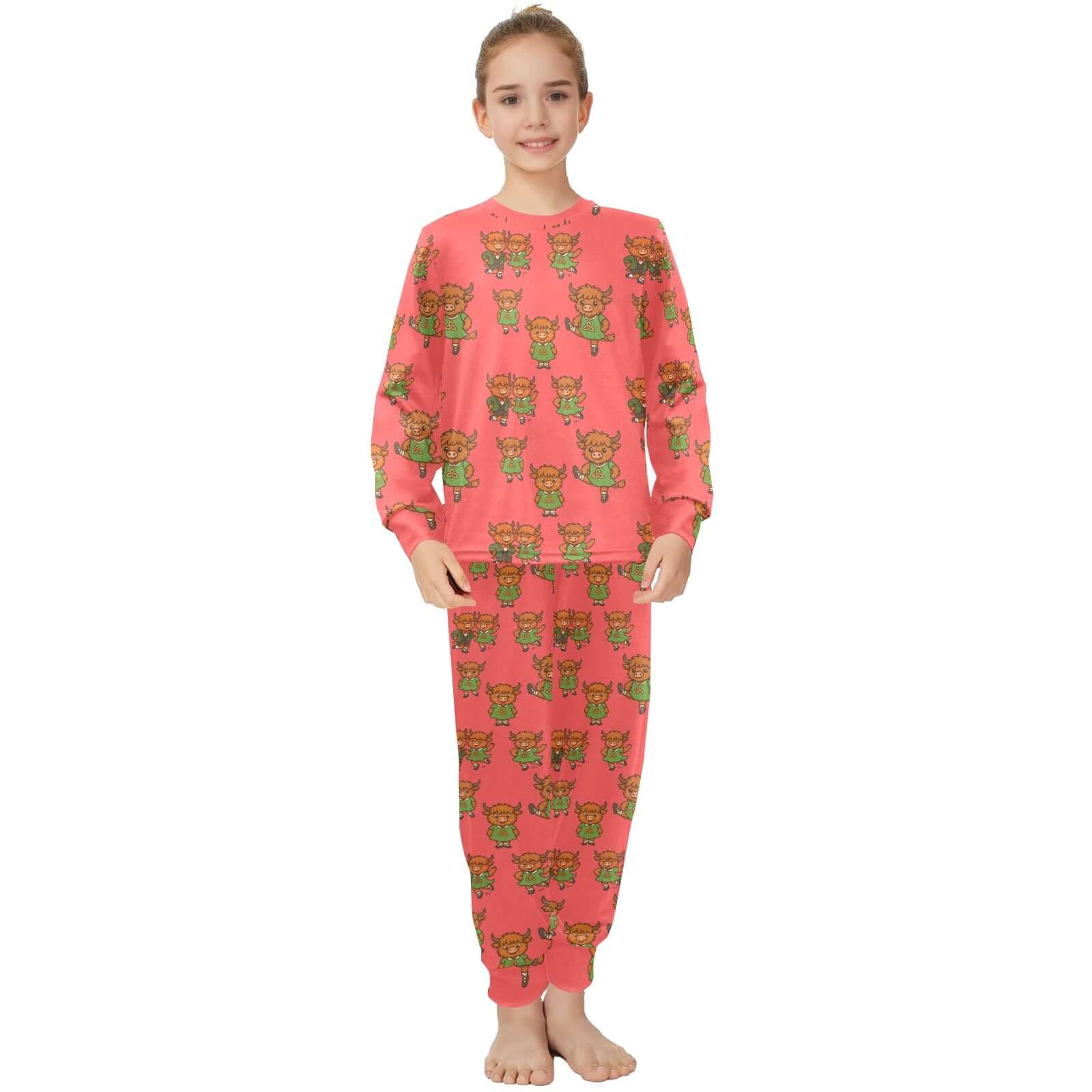 Highland Cow Pajamas, Highland Cow PJs, Irish Dance Pajamas, Irish Dance PJs