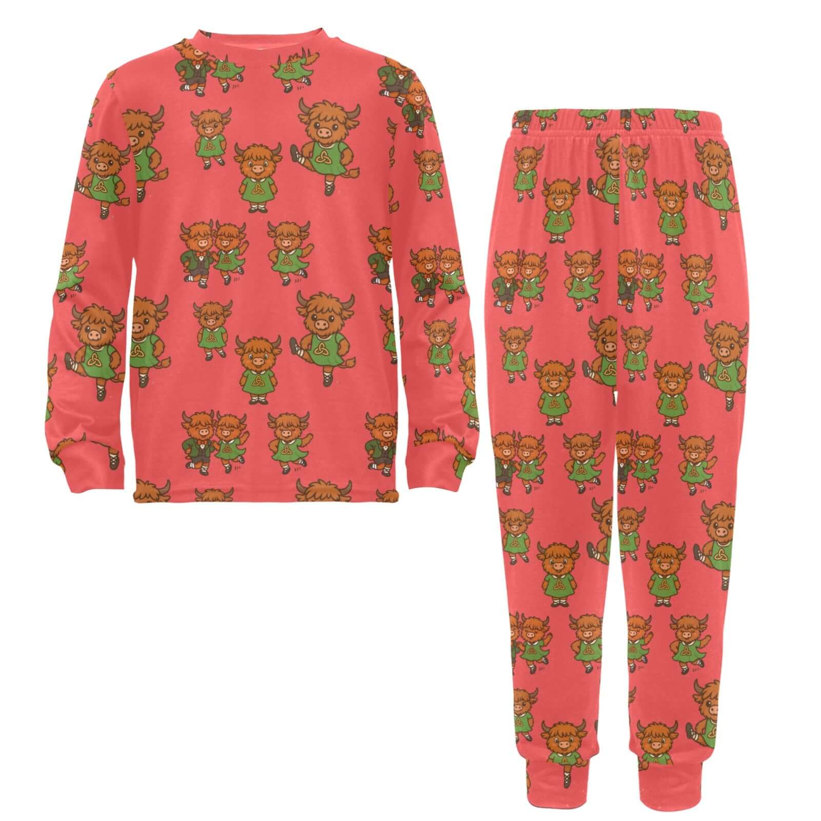 Highland Cow Pajamas, Highland Cow PJs, Irish Dance Pajamas, Irish Dance PJs