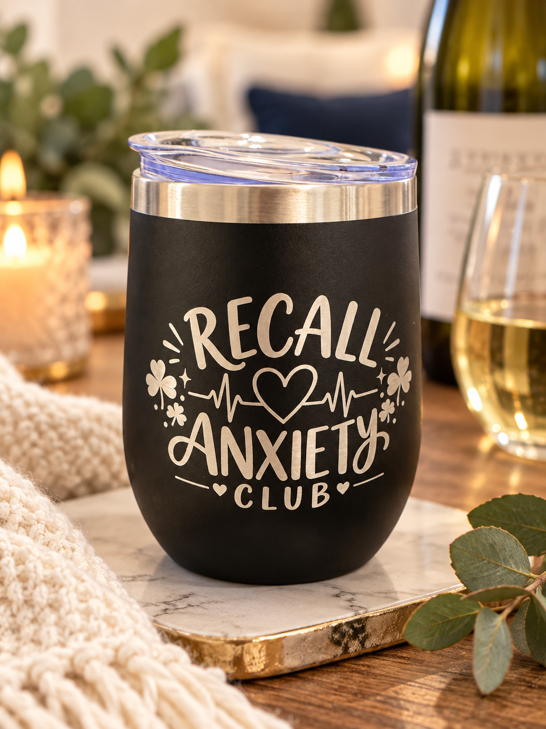 Recall Anxiety Club Wine Tumbler – Engraved Stainless Steel Irish Dance Mom Gift