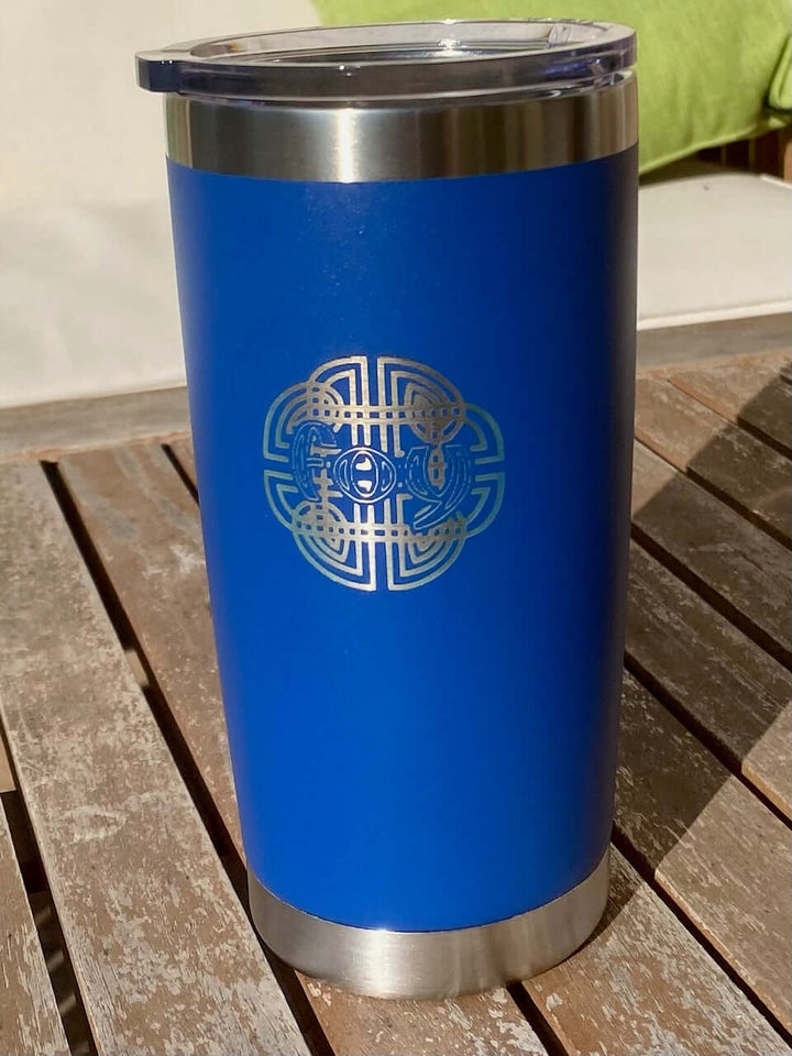 FOY Engraved Travel MugExperience school pride with FOY Engraved Travel Mug, boasting a beautiful engraved logo. Take your Irish dancing to the next level with an elegant and tasteful design that will make you feel exclusive. Enjoy a cup of your favorite