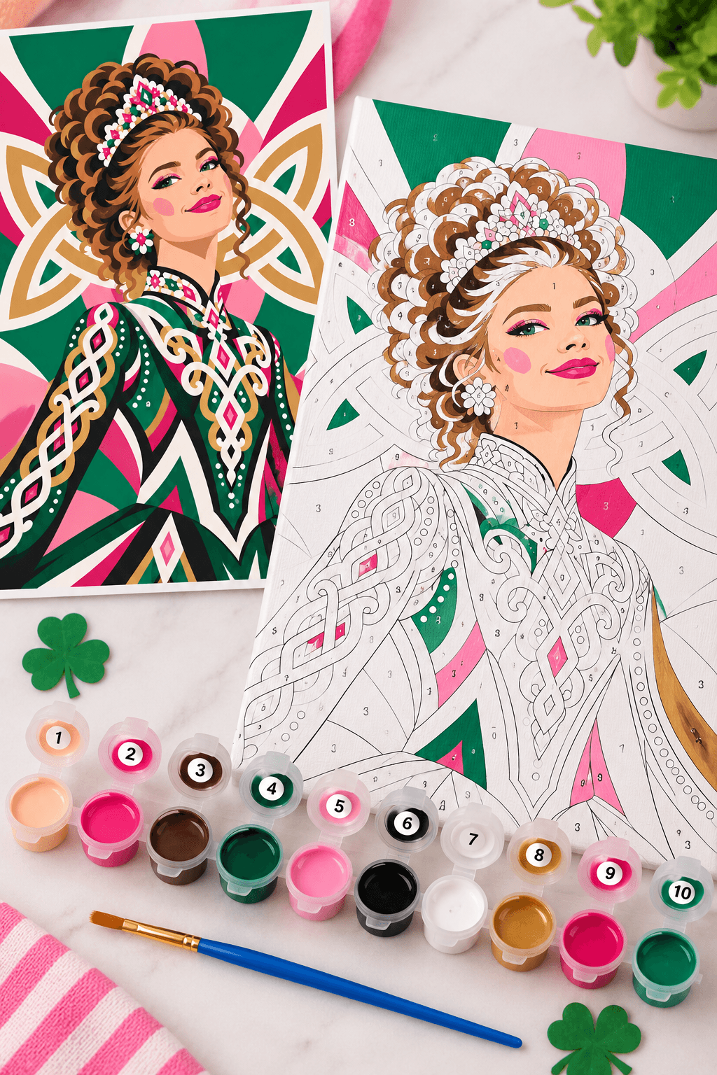 Irish Dancer Paint by Number Kit ☘️ Gift for Irish Dancers