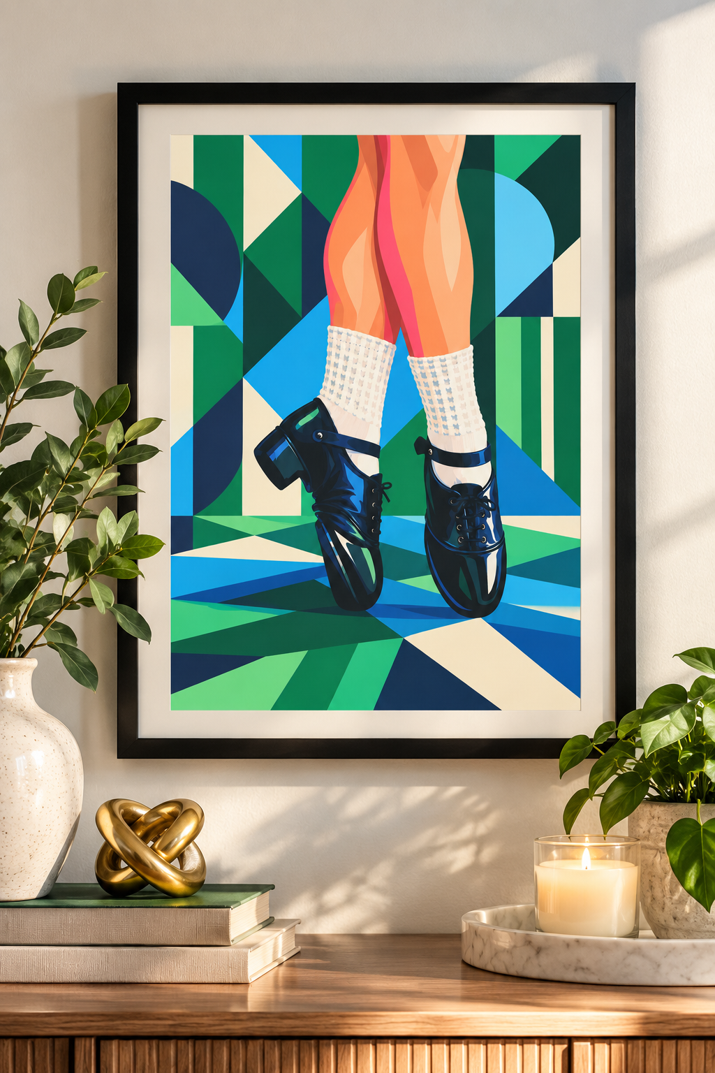 Reel Rhythm Irish dance wall art canvas print of hard shoes