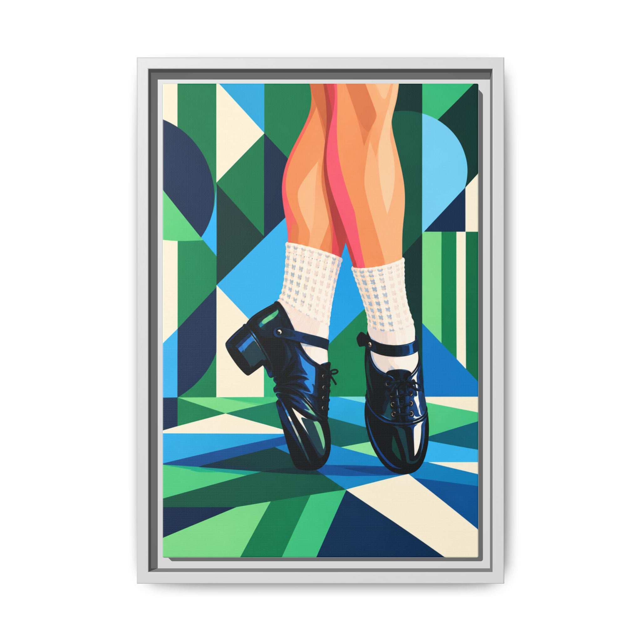 Reel Rhythm Irish dance canvas hanging in a dancer's bedroom