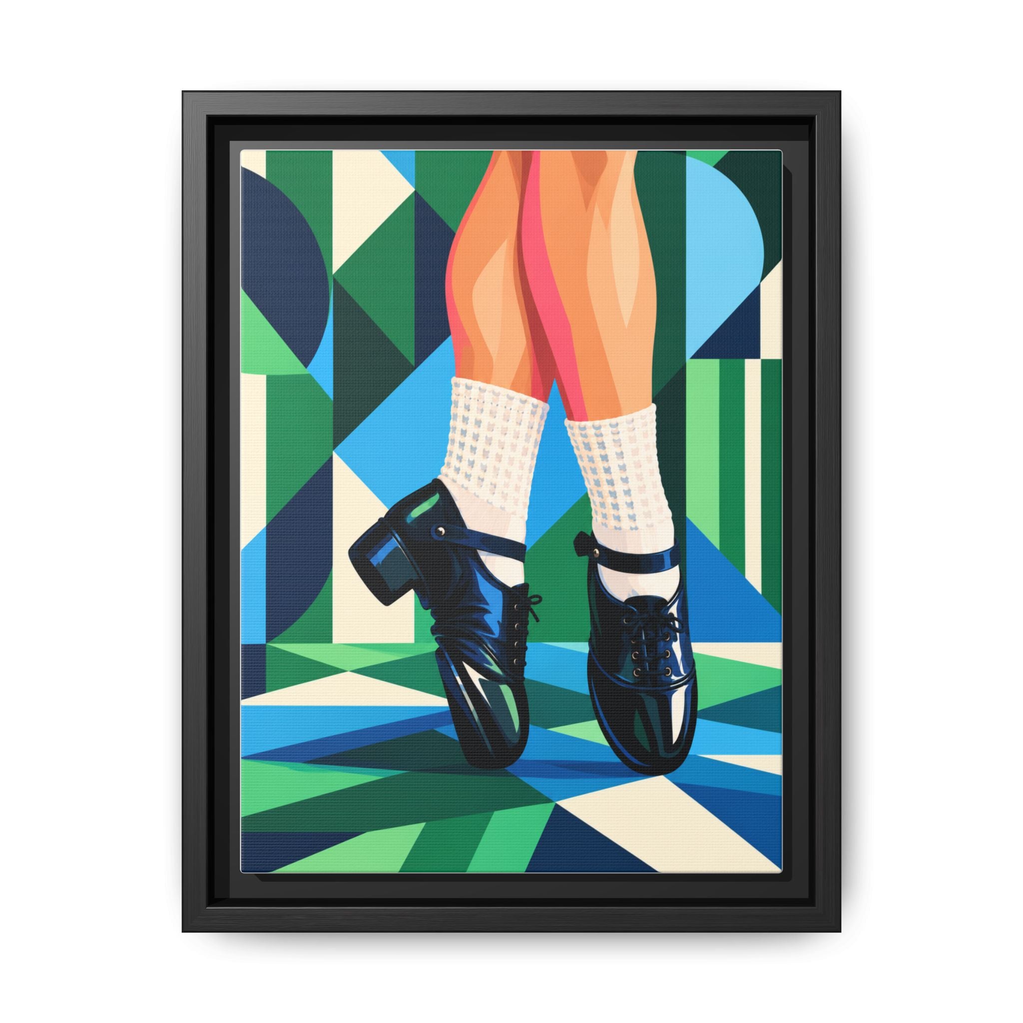 Close-up of Irish dance hard shoes and white socks canvas art