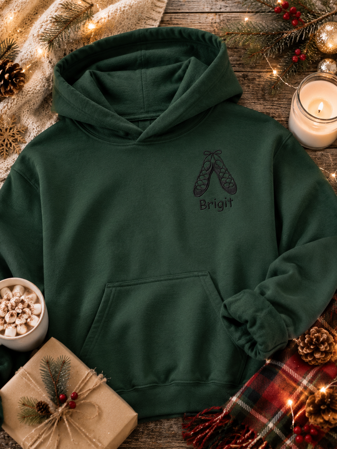 Personalized Irish Dance Hoodie – Embroidered Ghillies Adult Sweatshirt