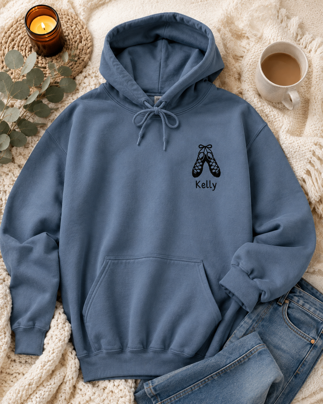 Personalized Irish Dance Hoodie – Embroidered Ghillies Adult Sweatshirt