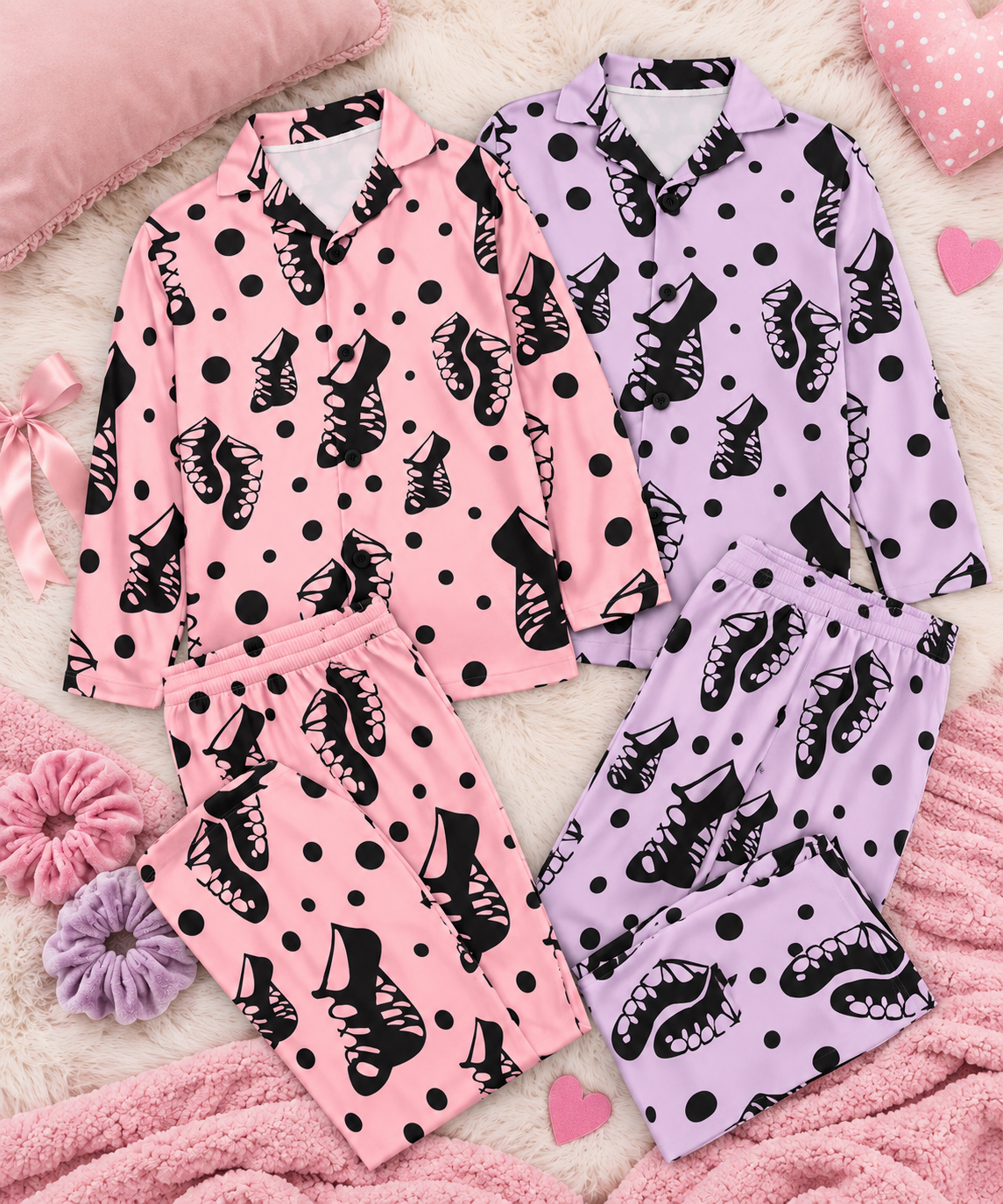 Irish Dance Pajamas for Girls ☘️ Long Sleeve Ghillie PJ Set
