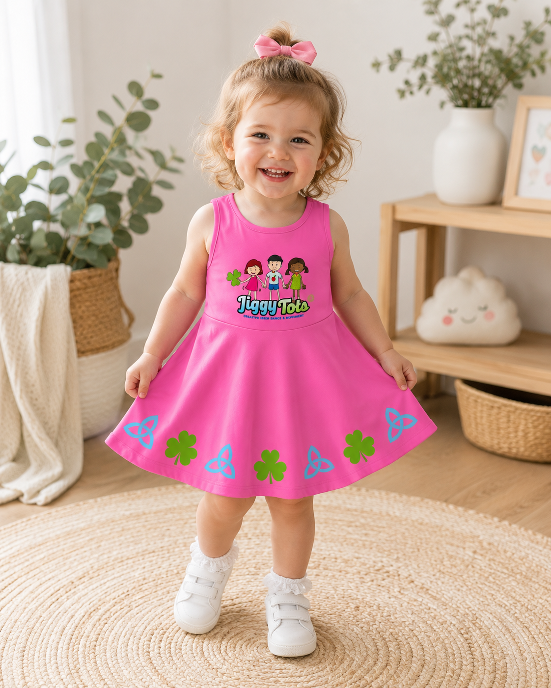 Irish Dance Play Clothes - Jiggy Tots Dress in Pink