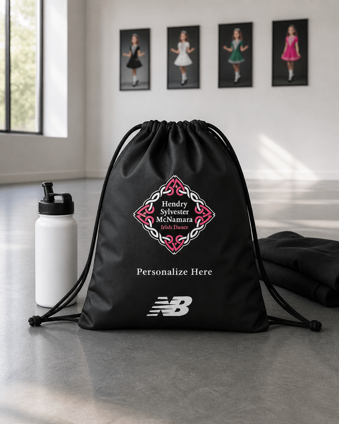 Irish Dance School Merch, Affordable Irish Dance Gear, Irish Dance Bag, Irish Dance Drawstring Bag, Irish Dance School logo gear