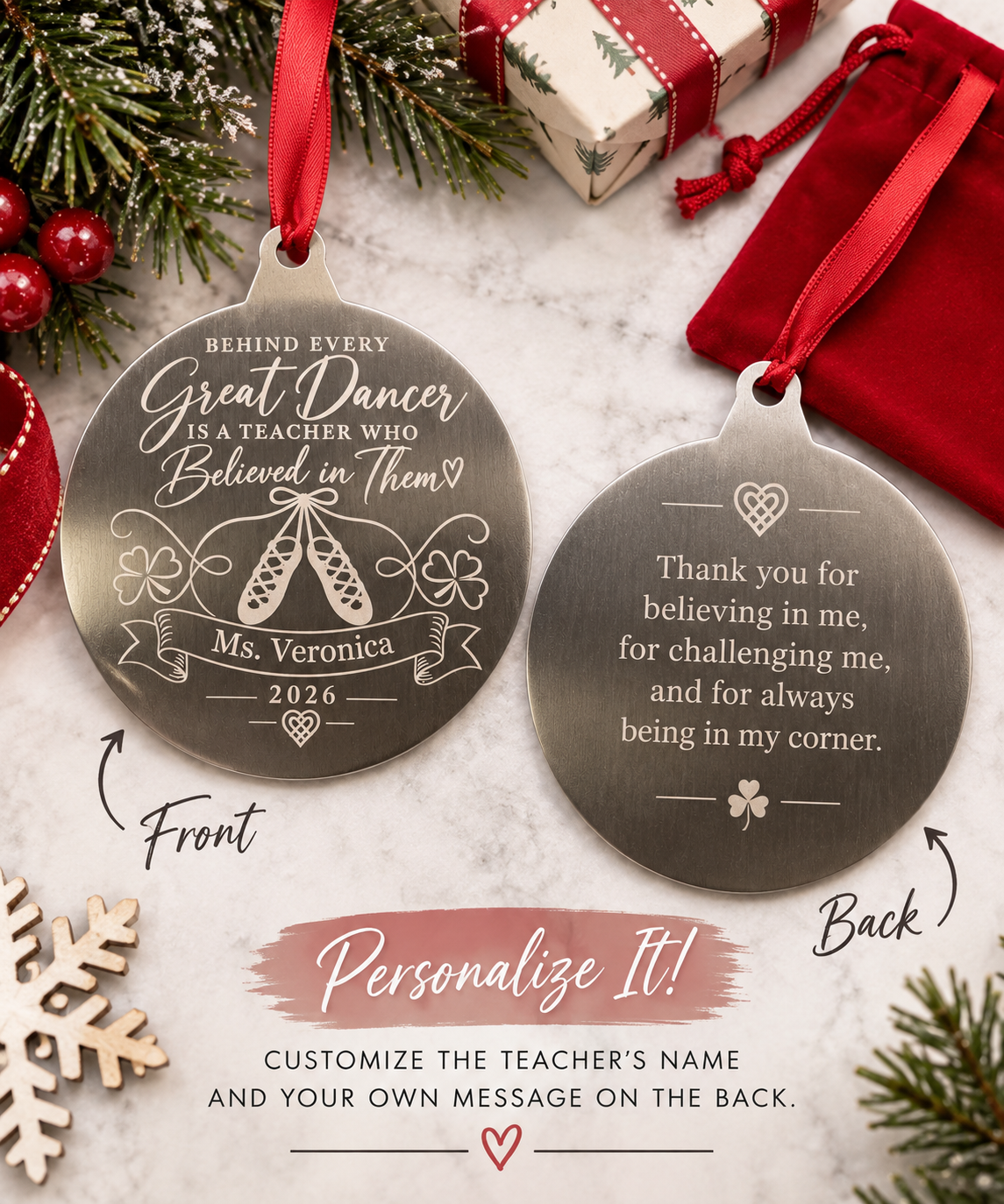 Behind Every Great Dancer Irish Dance Teacher Ornament