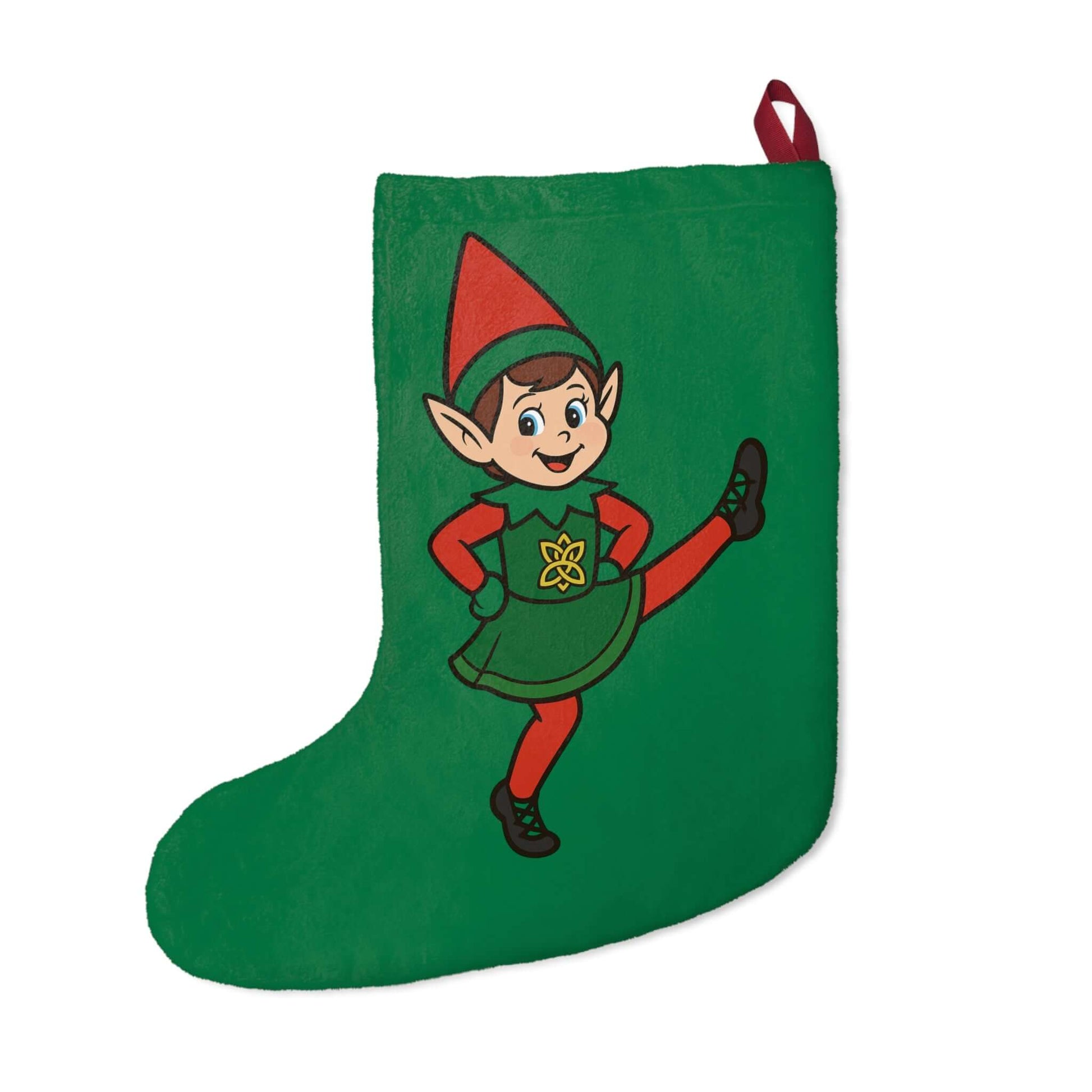 Irish Dancing Elf Christmas Stocking, Personalized Irish Dance Stocking, Custom Irish Dance Christmas Gift, Irish Dance Holiday Décor, Irish Dance Family Stocking, Irish Dance School Spirit Stocking, Christmas Gifts for Irish Dancers