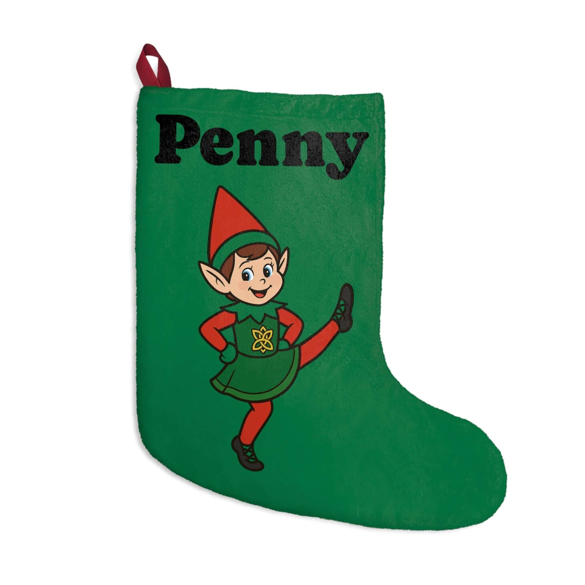 Irish Dancing Elf Christmas Stocking, Personalized Irish Dance Stocking, Custom Irish Dance Christmas Gift, Irish Dance Holiday Décor, Irish Dance Family Stocking, Irish Dance School Spirit Stocking, Christmas Gifts for Irish Dancers