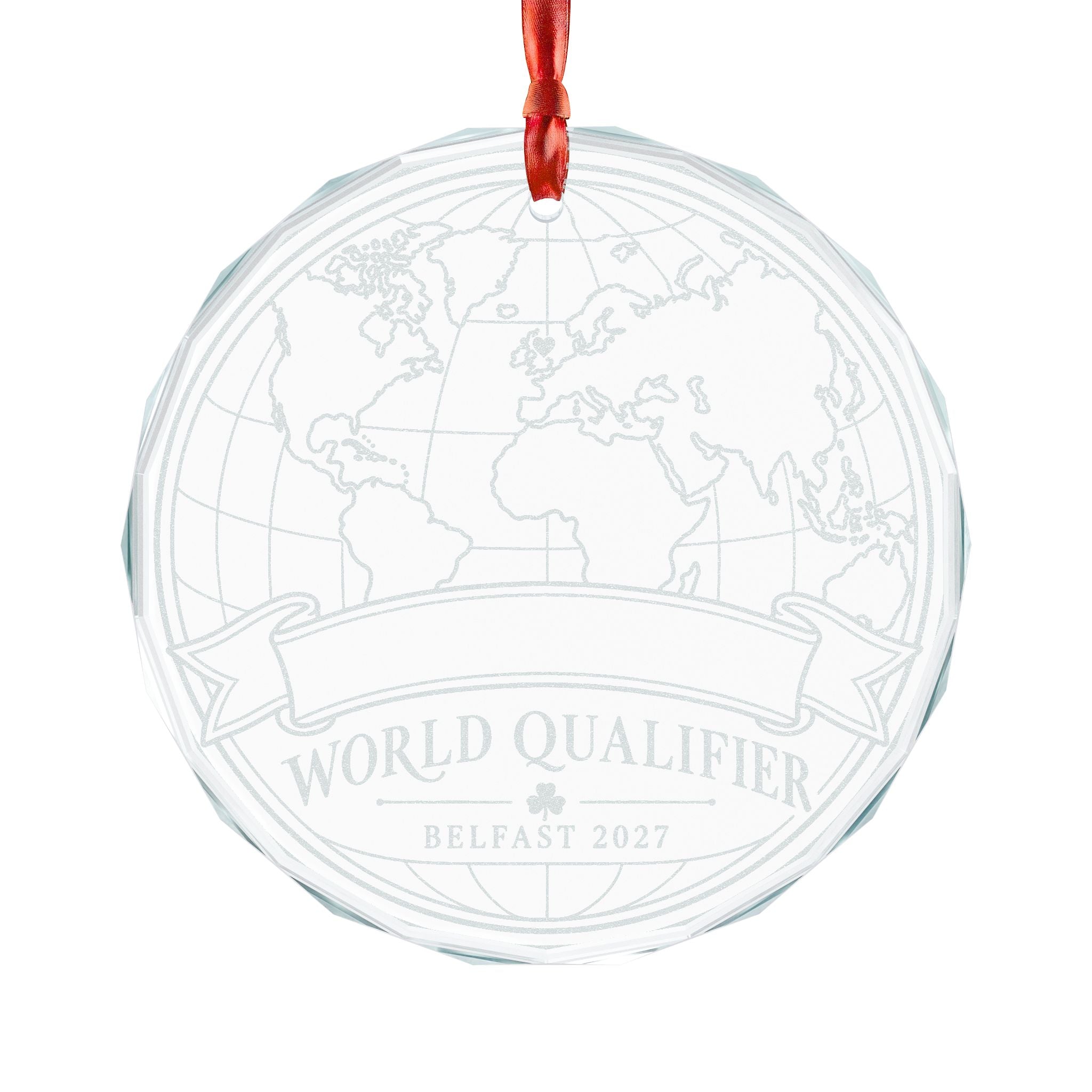 Personalized World Qualifier crystal glass ornament Belfast 2027 Irish dance Worlds Christmas gift