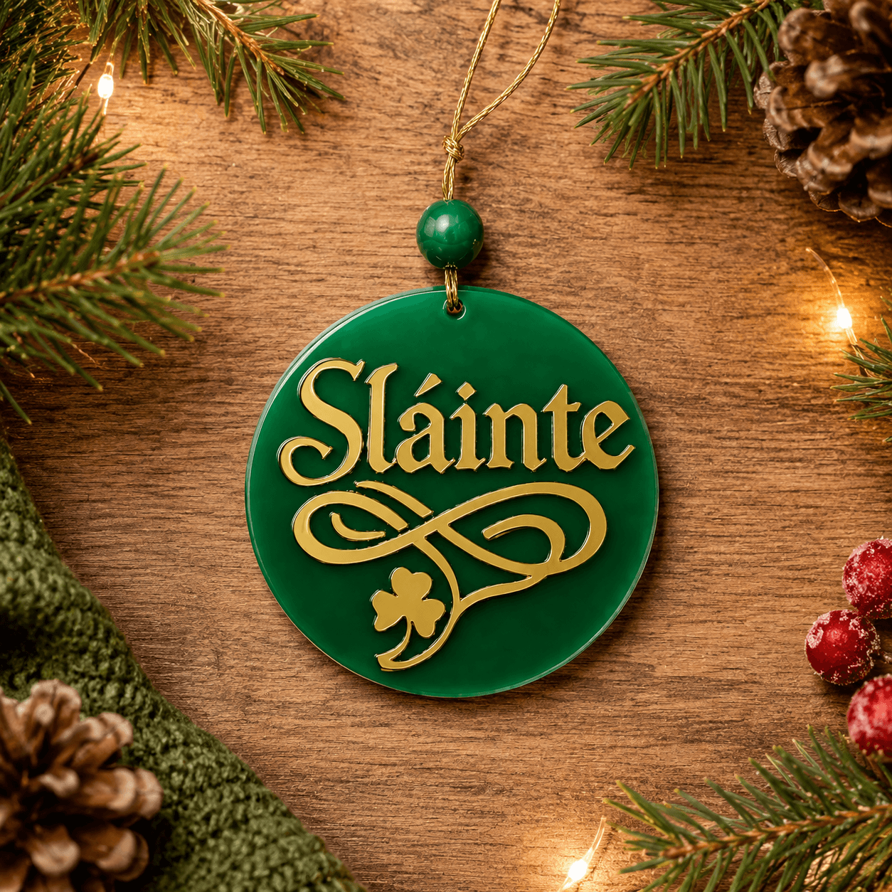 Sláinte ornament
Irish Christmas ornament
Irish gift
Celtic Christmas decor
Irish heritage gift
Irish blessing
Irish holiday decoration
Irish family gift