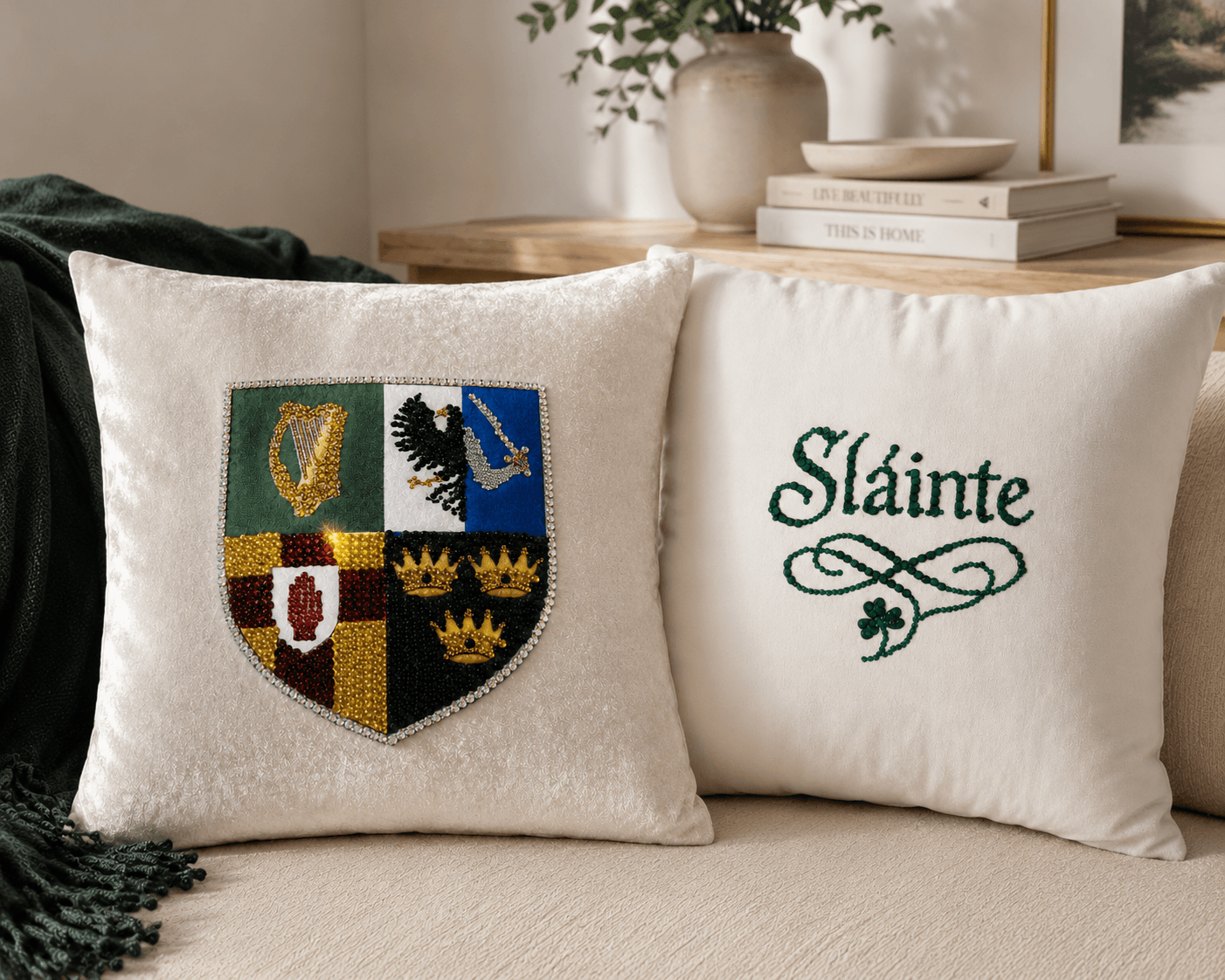 Irish Home Decor, Celtic Home Decor, St Patricks Day Decor, Hand Embellished items
