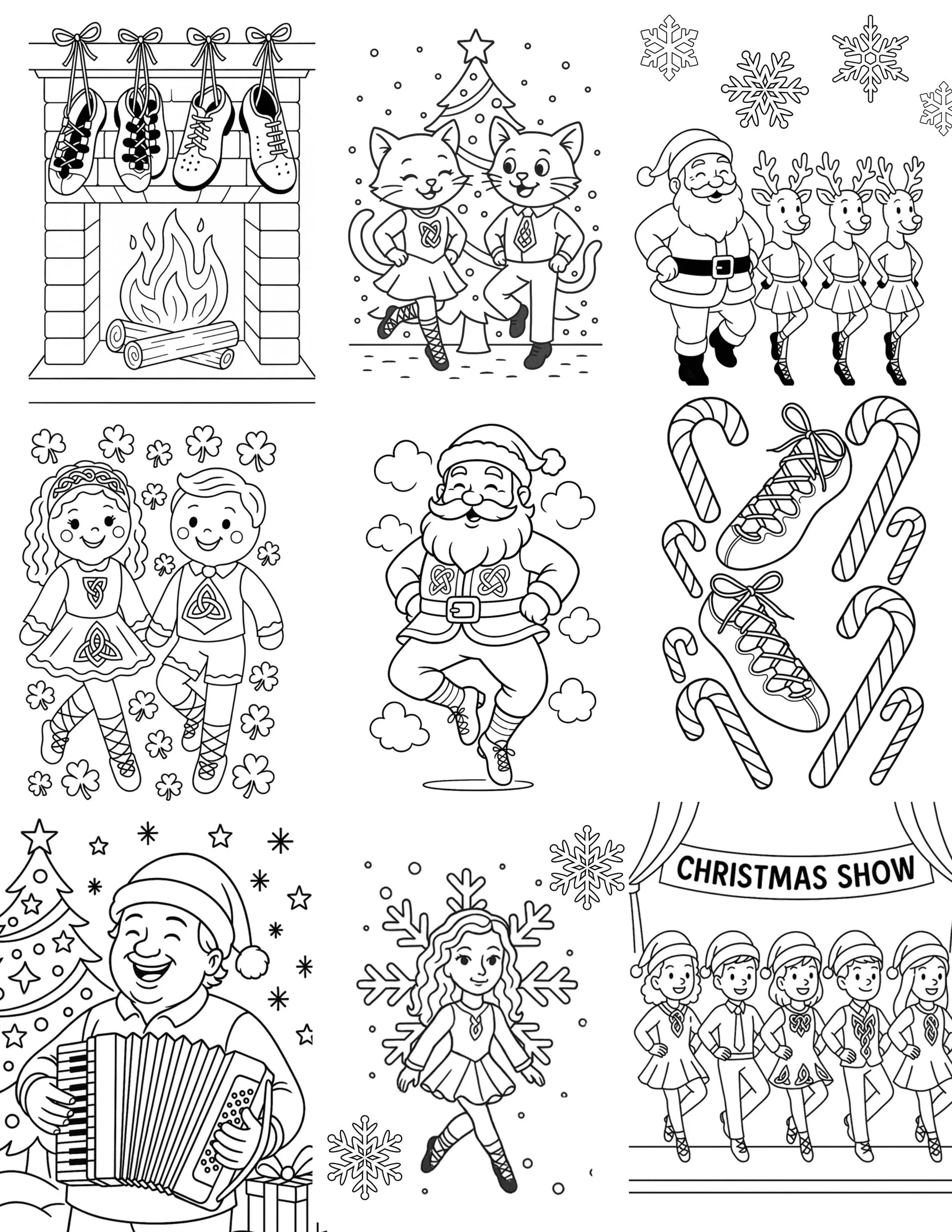 Irish dance Christmas coloring book, Irish dancer holiday coloring pages, Irish dance school gifts, Celtic Christmas coloring, Irish dance activity book, Irish dance stocking stuffer, Irish dance team Christmas gift, Irish dance kids coloring, Christmas Irish dance art book, Irish dance spirit wear gift, personalized Irish dance coloring book, Irish dance teacher gift, Irish dance themed holiday gift