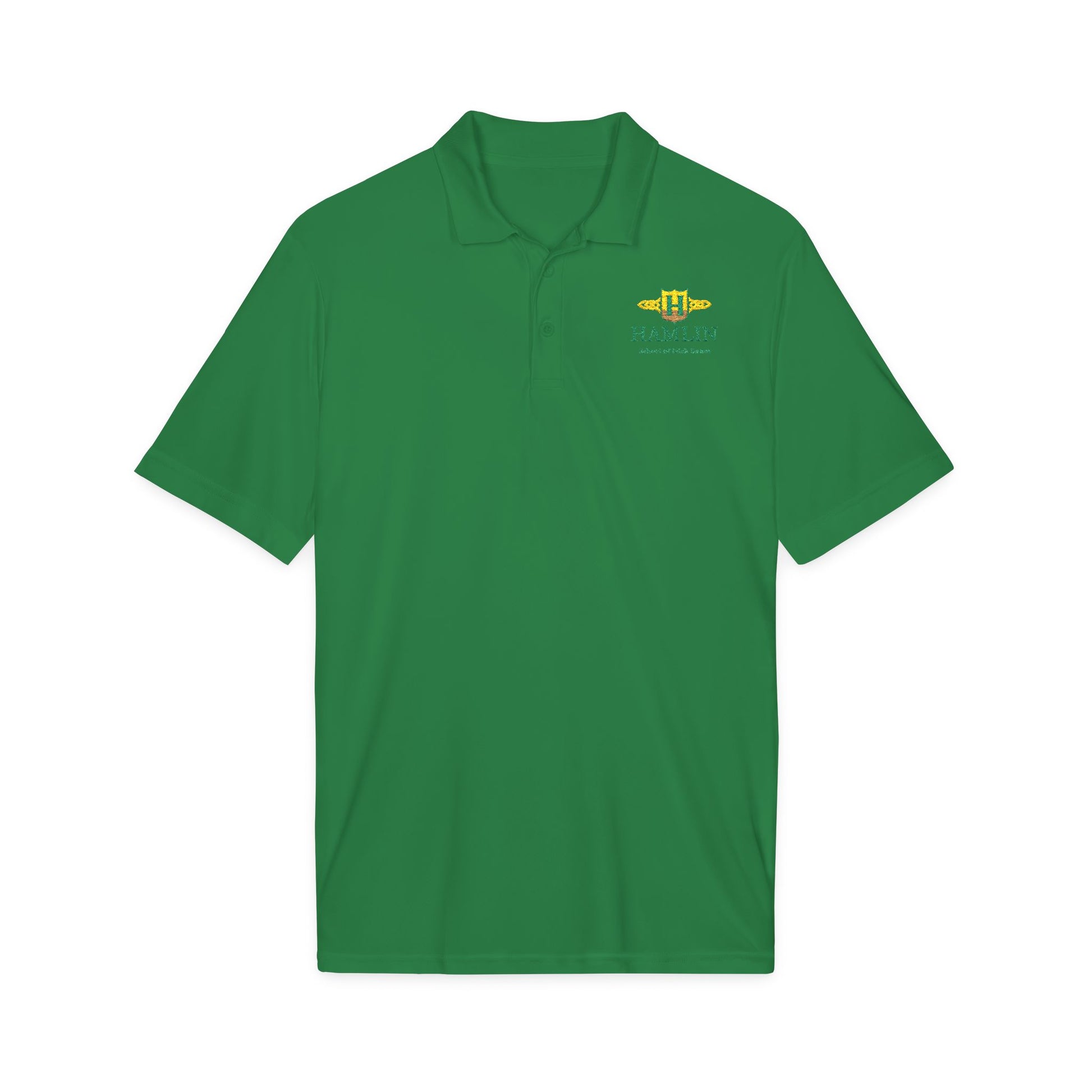 Hamlin School of Irish Dance polo, Irish dance apparel, embroidered Irish dance polo shirt, dance school uniform polo, performance polo, moisture-wicking polo, Irish dance team apparel, dance parent polo, feis apparel, Irish dance competition clothing, Hamlin spirit wear.