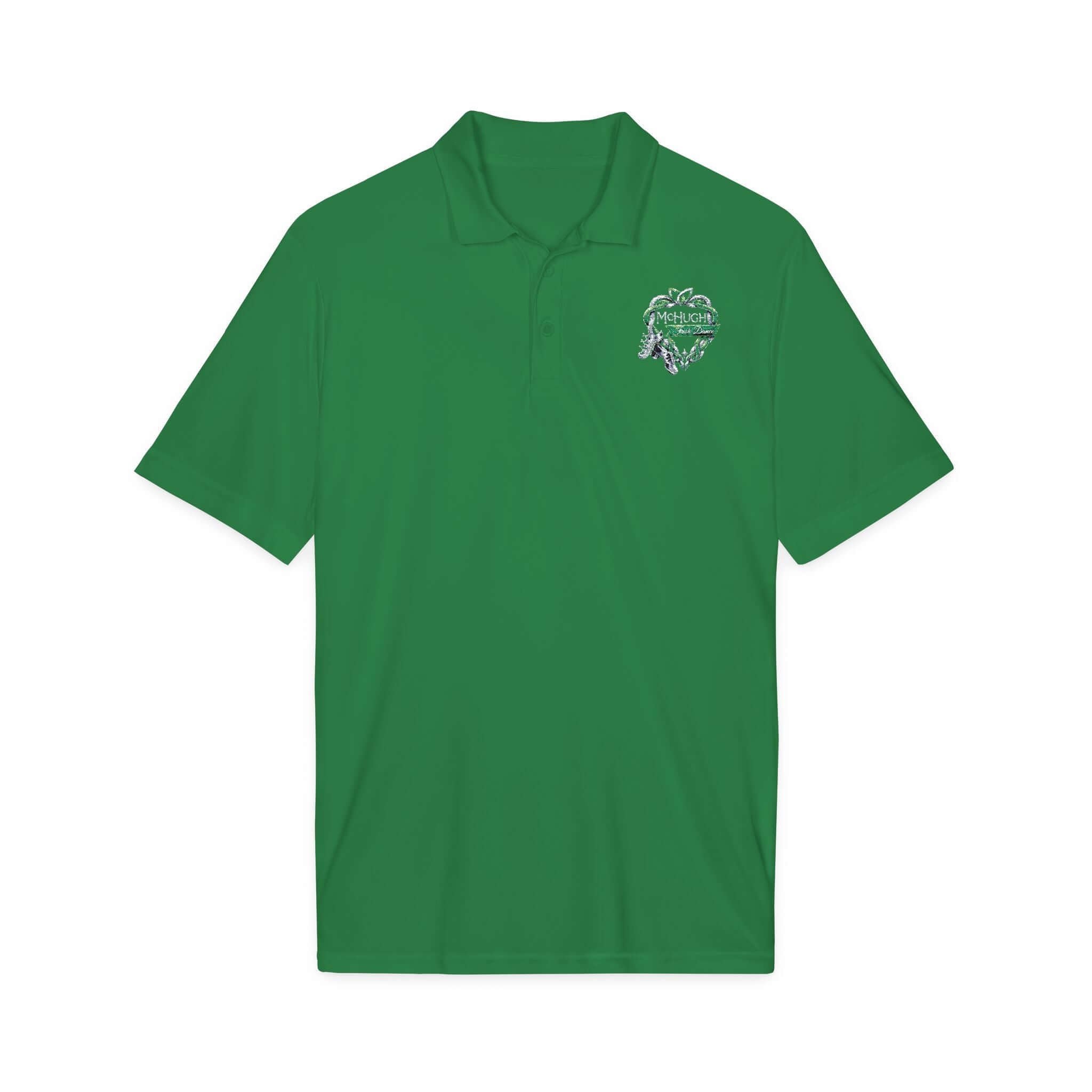 McHugh polo, Irish dance apparel, embroidered Irish dance polo shirt, dance school uniform polo, performance polo, moisture-wicking polo, Irish dance team apparel, dance parent polo, feis apparel, Irish dance competition 