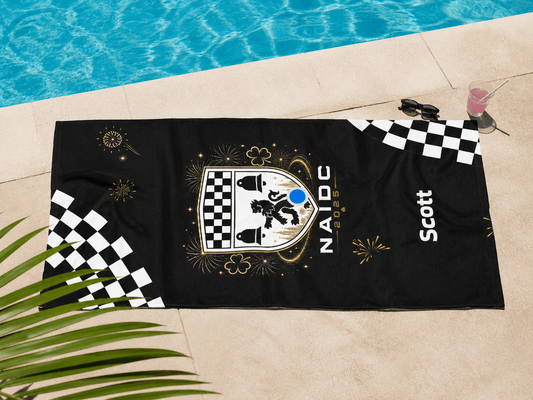 custom Irish dance team towels, Irish dance Nationals 2026 towel, NAIDC 2026 beach towel, personalized Irish dance towel with name, Irish dance team gear towels, custom dance team towels, Irish dance competition towel,
