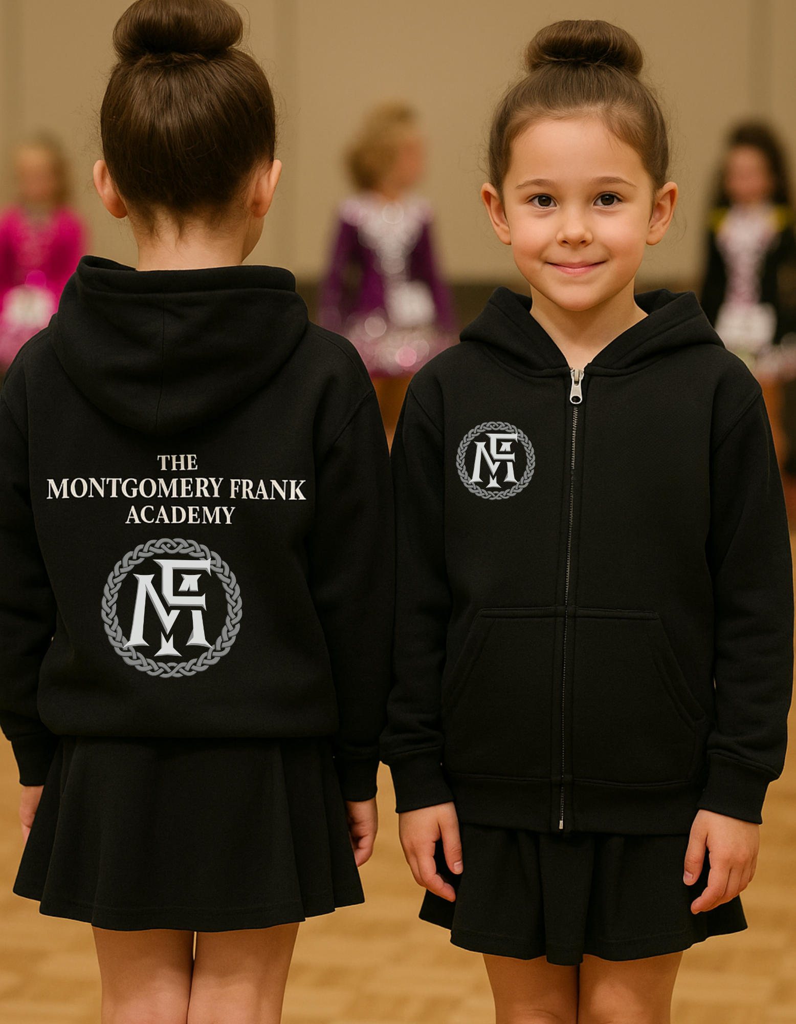 Montgomery Frank Sweatshirt, affordable Irish Dance School Merch, Irish Dance Logo Gear, Irish Dance School Gear, Irish Dance Apparel