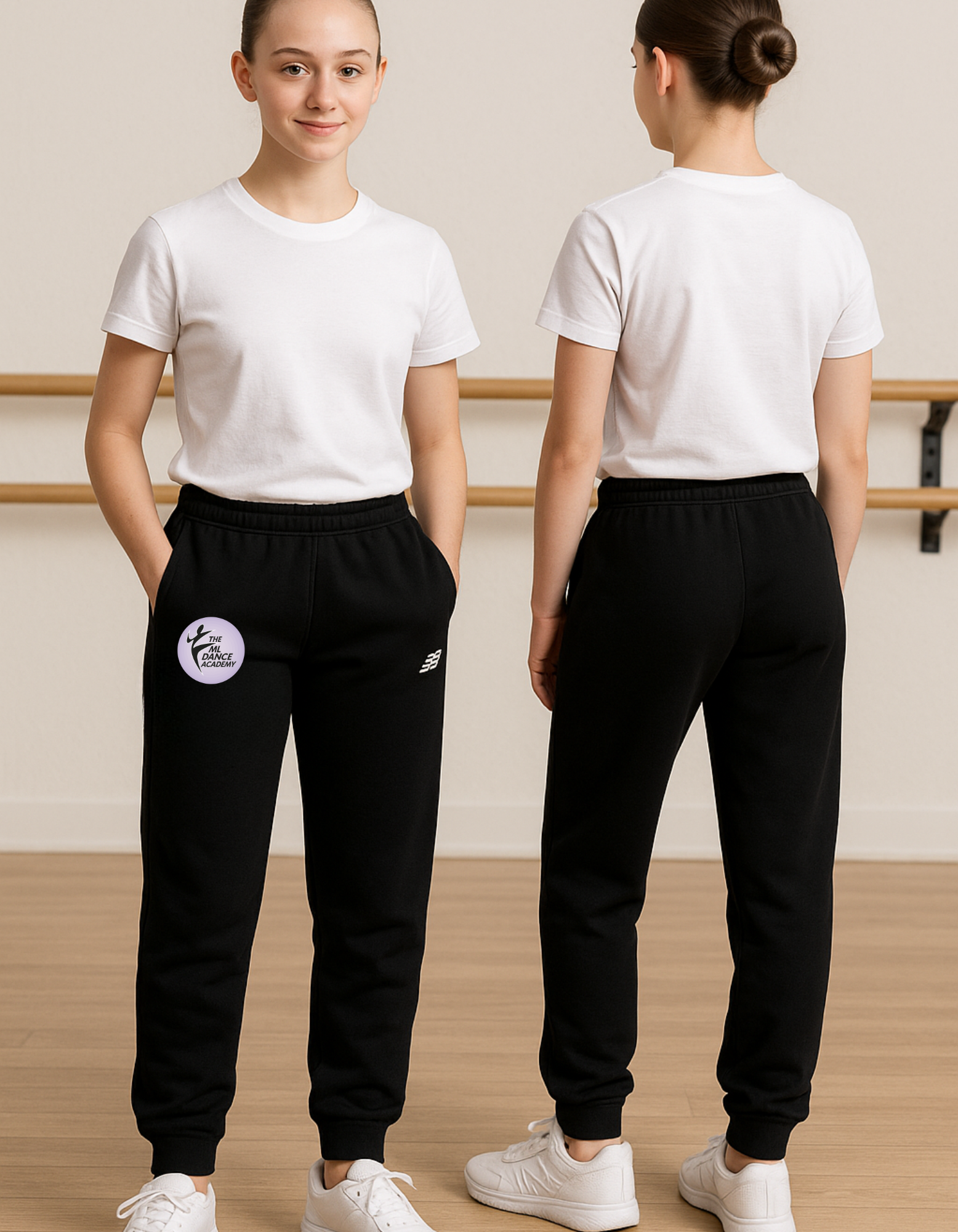 Affordable school gear, Moriarty Sweatpants, Moriarty New Balance Joggers, Irish Dance Joggers, Irish dance pants, New Balance, Dance School Merch, Irish Dance Logo Gear, Irish Dance School Gear,