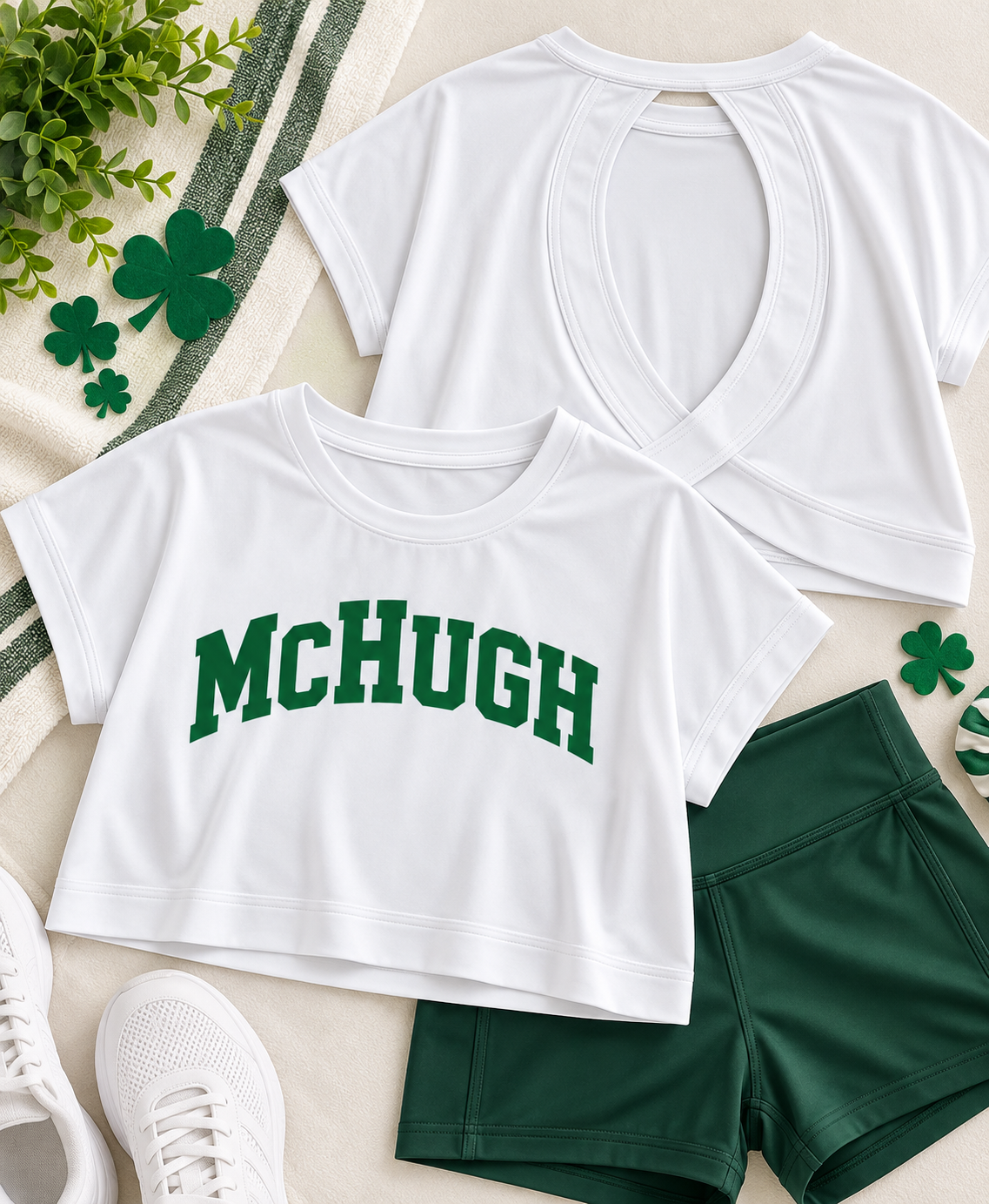 McHugh Open-Back Crop Tee ☘️ Irish Dance School Apparel