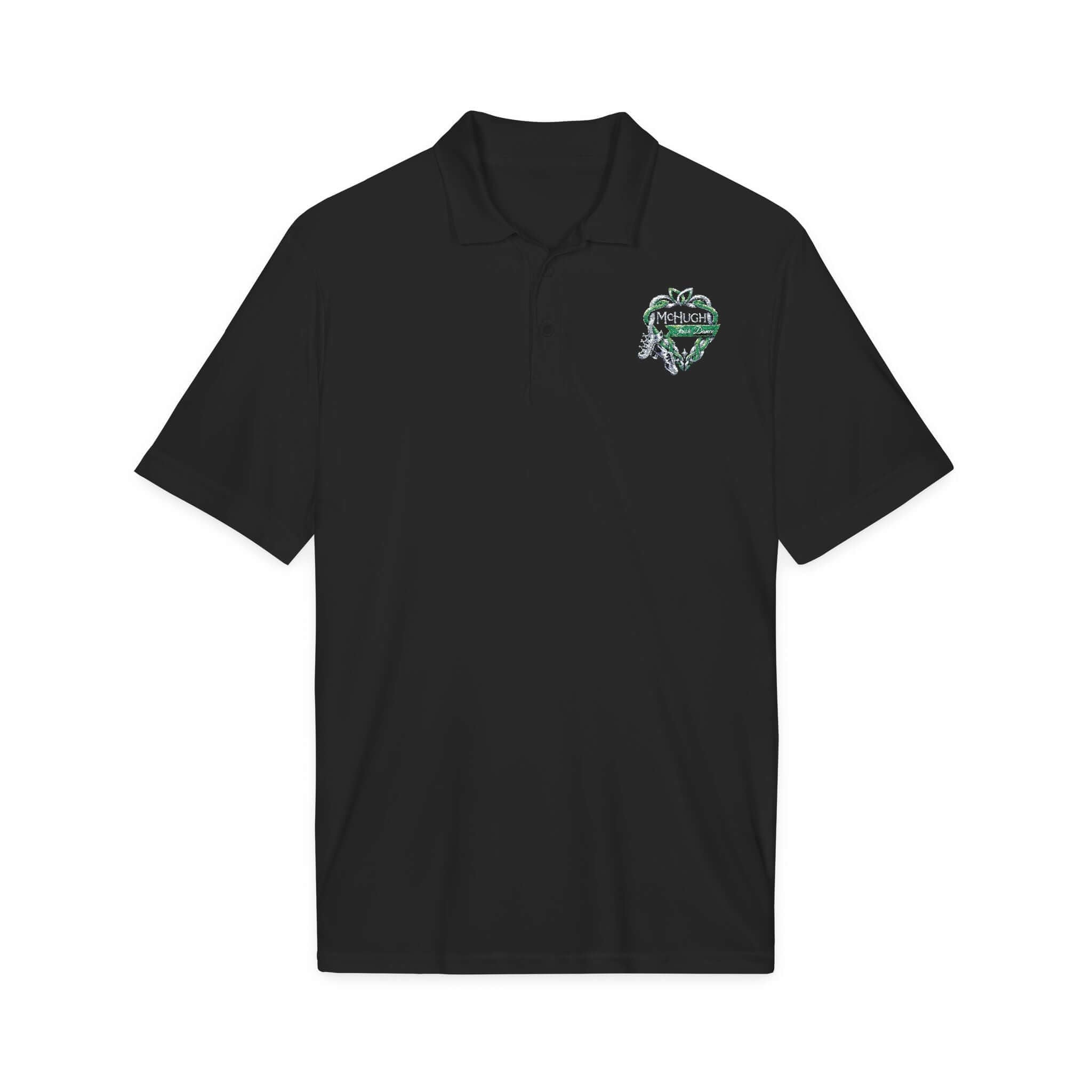 McHugh polo, Irish dance apparel, embroidered Irish dance polo shirt, dance school uniform polo, performance polo, moisture-wicking polo, Irish dance team apparel, dance parent polo, feis apparel, Irish dance competition 